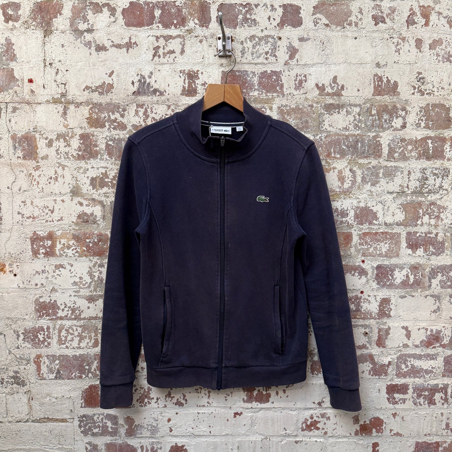 Navy Lacoste Zip Up Sweatshirt