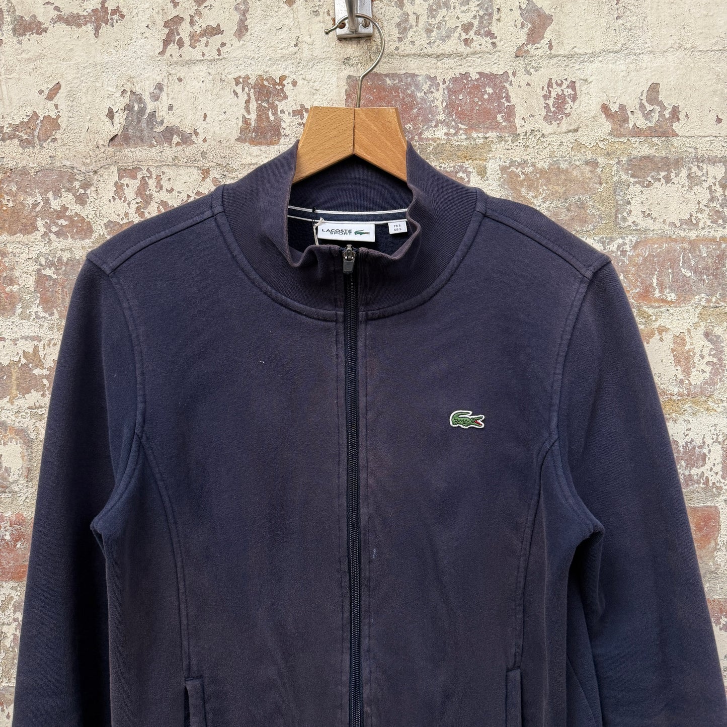 Navy Lacoste Zip Up Sweatshirt