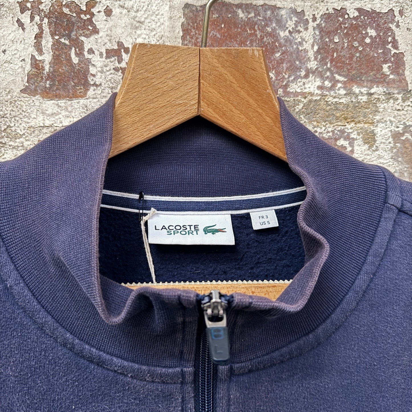 Navy Lacoste Zip Up Sweatshirt