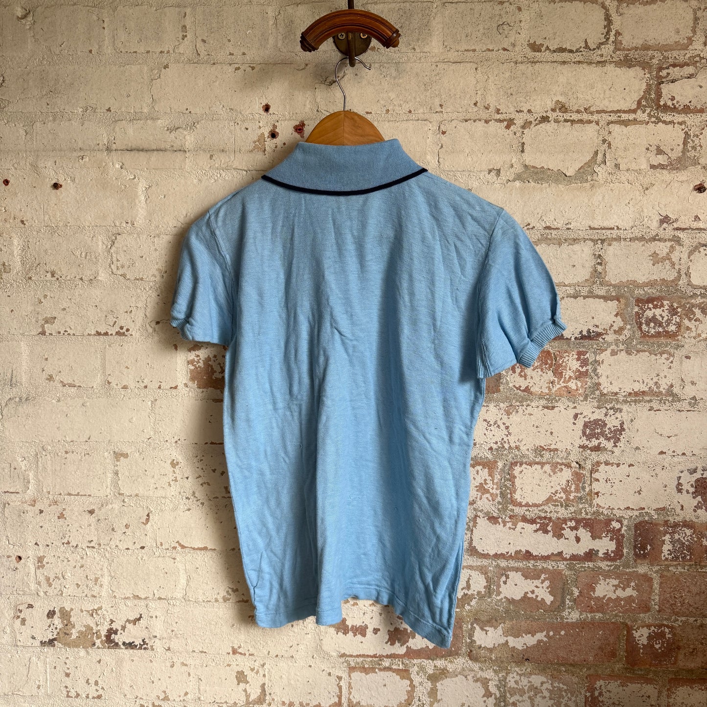 1960s Baby Blue British Polo Shirt Top
