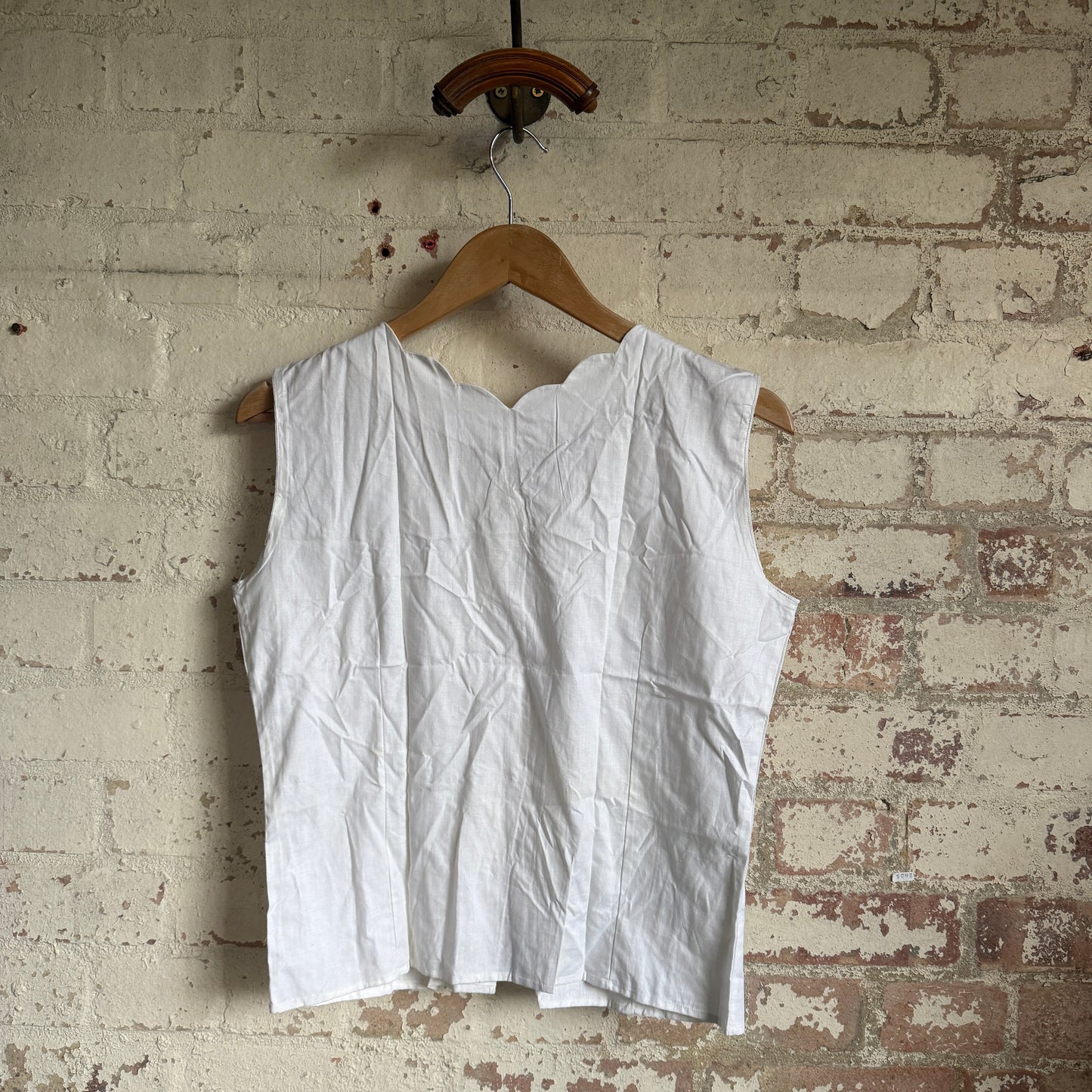 1940s White Poplin Cotton British Dead stock Blouse Top