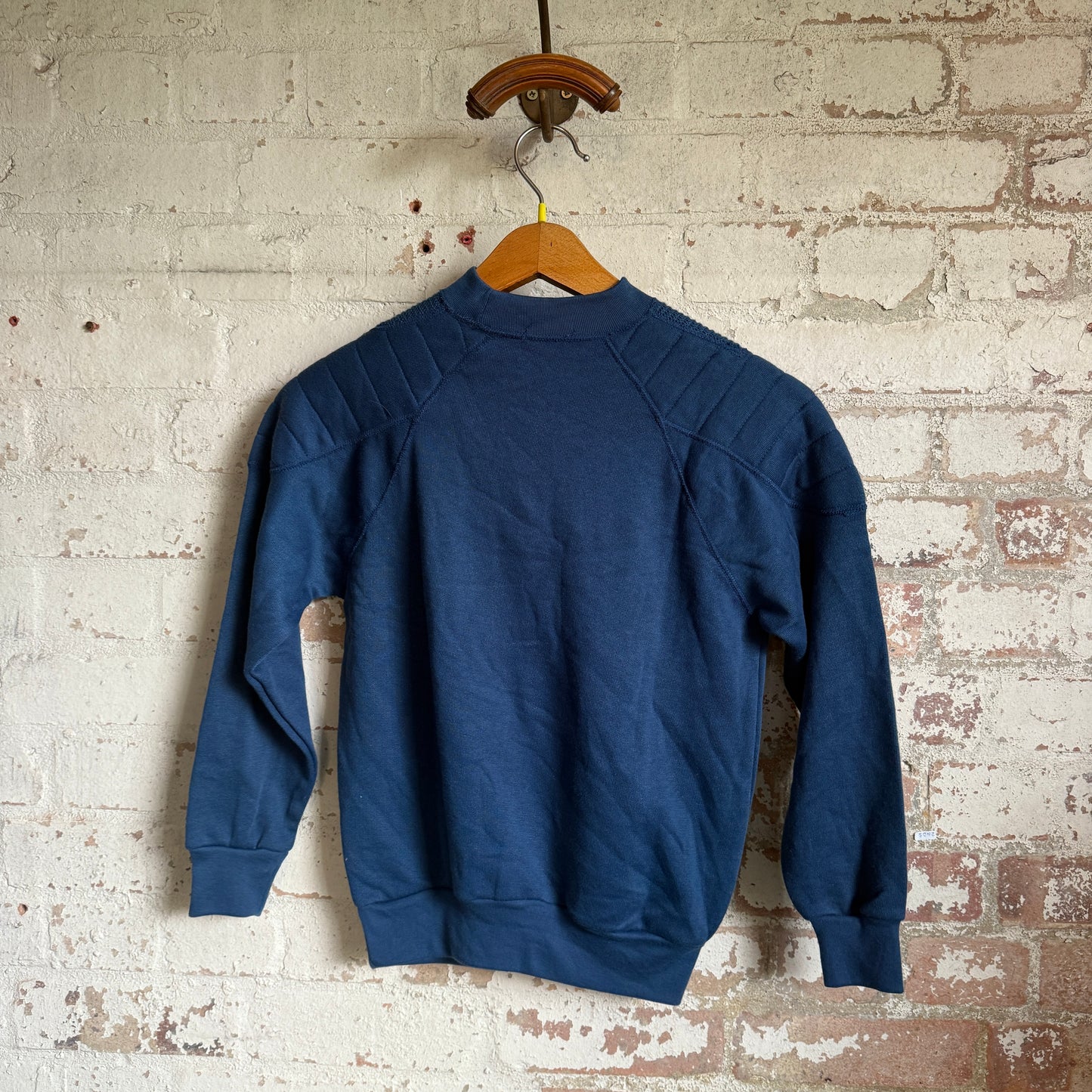 1980s Navy Unusual Graphic Sweatshirt Jumper