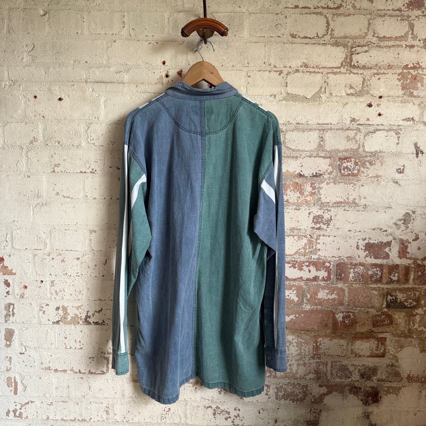 1980s Faded Striped Rugby Long Sleeve Shirt