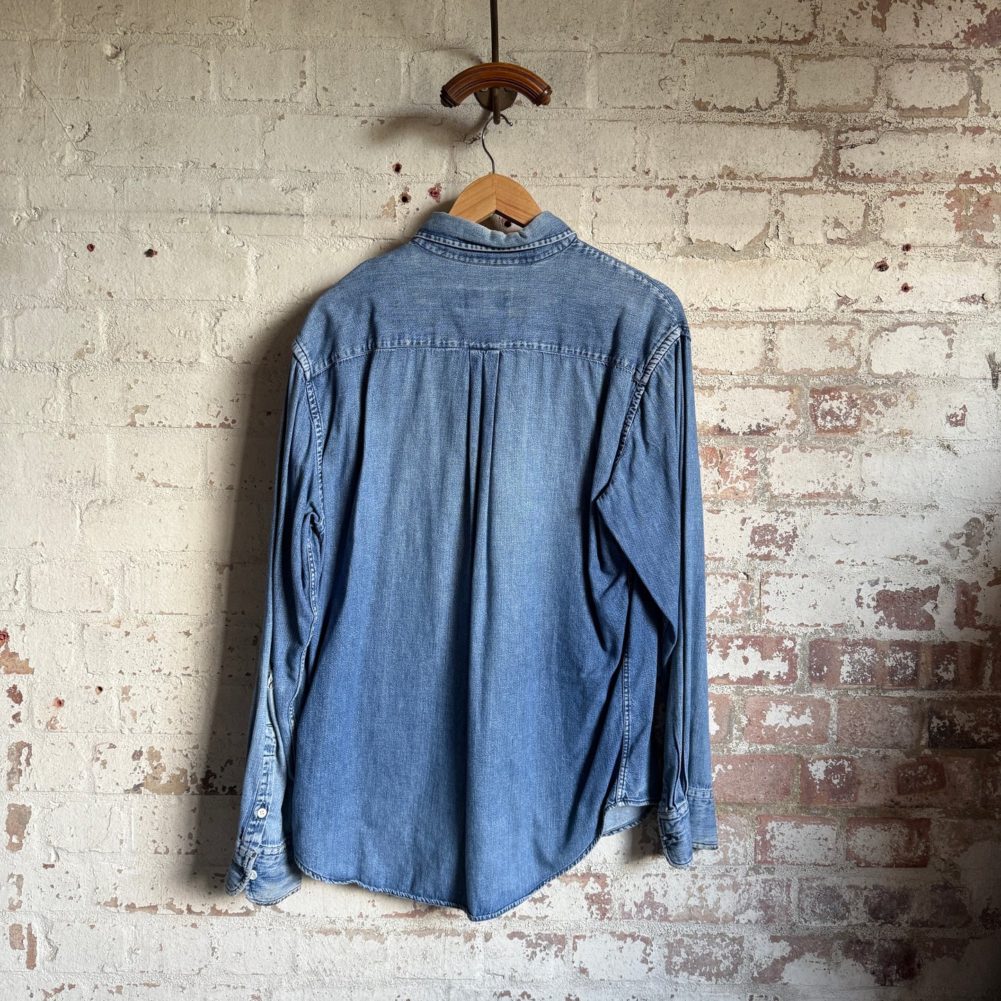 1990s Blue Denim Valentino Button Shirt