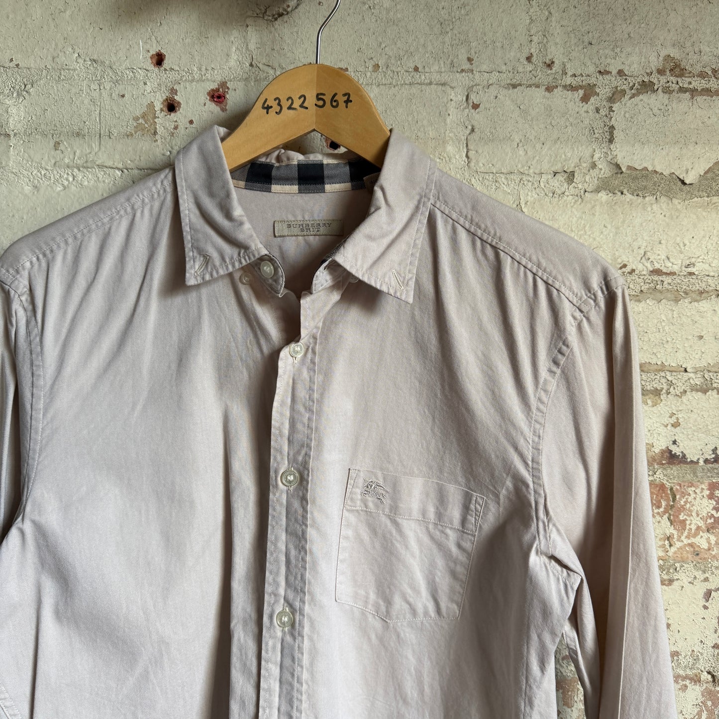 2000s Beige Burberry Brit Button Up Shirt