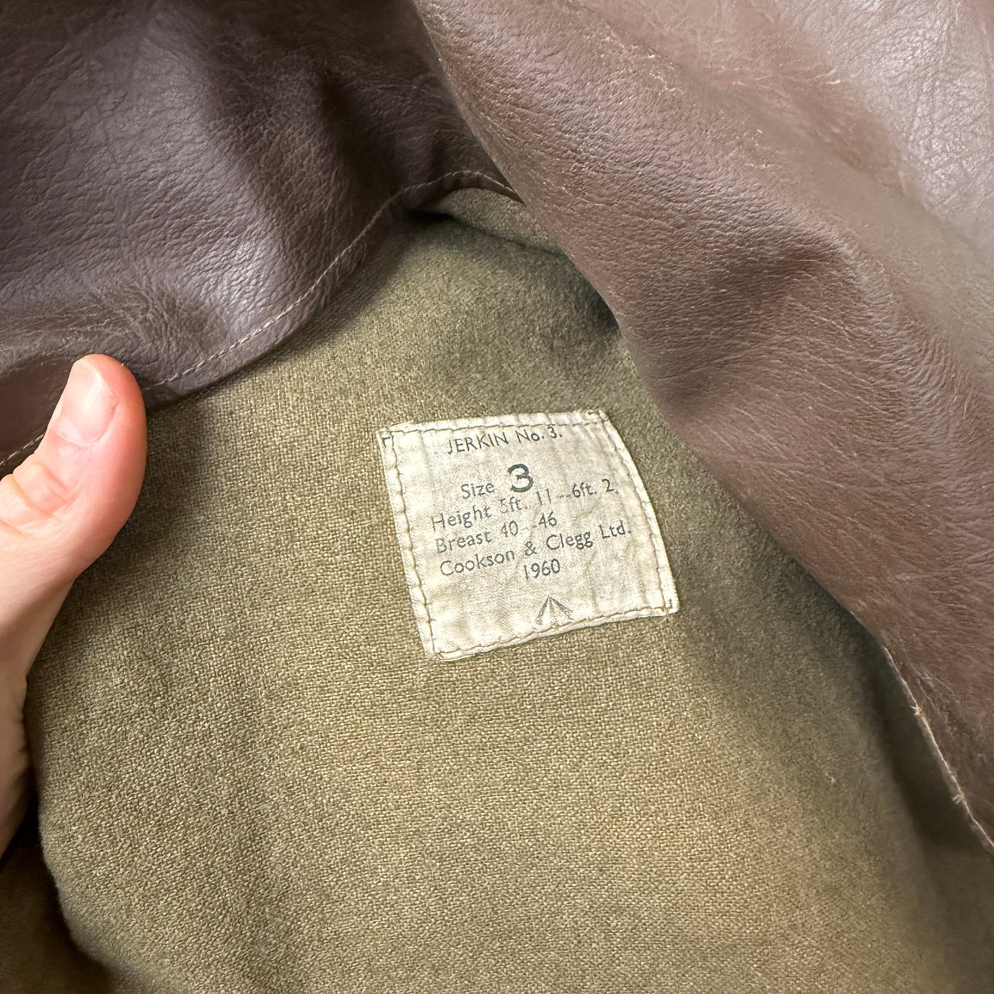 1960s Brown British Military Leather Jerkin Jacket