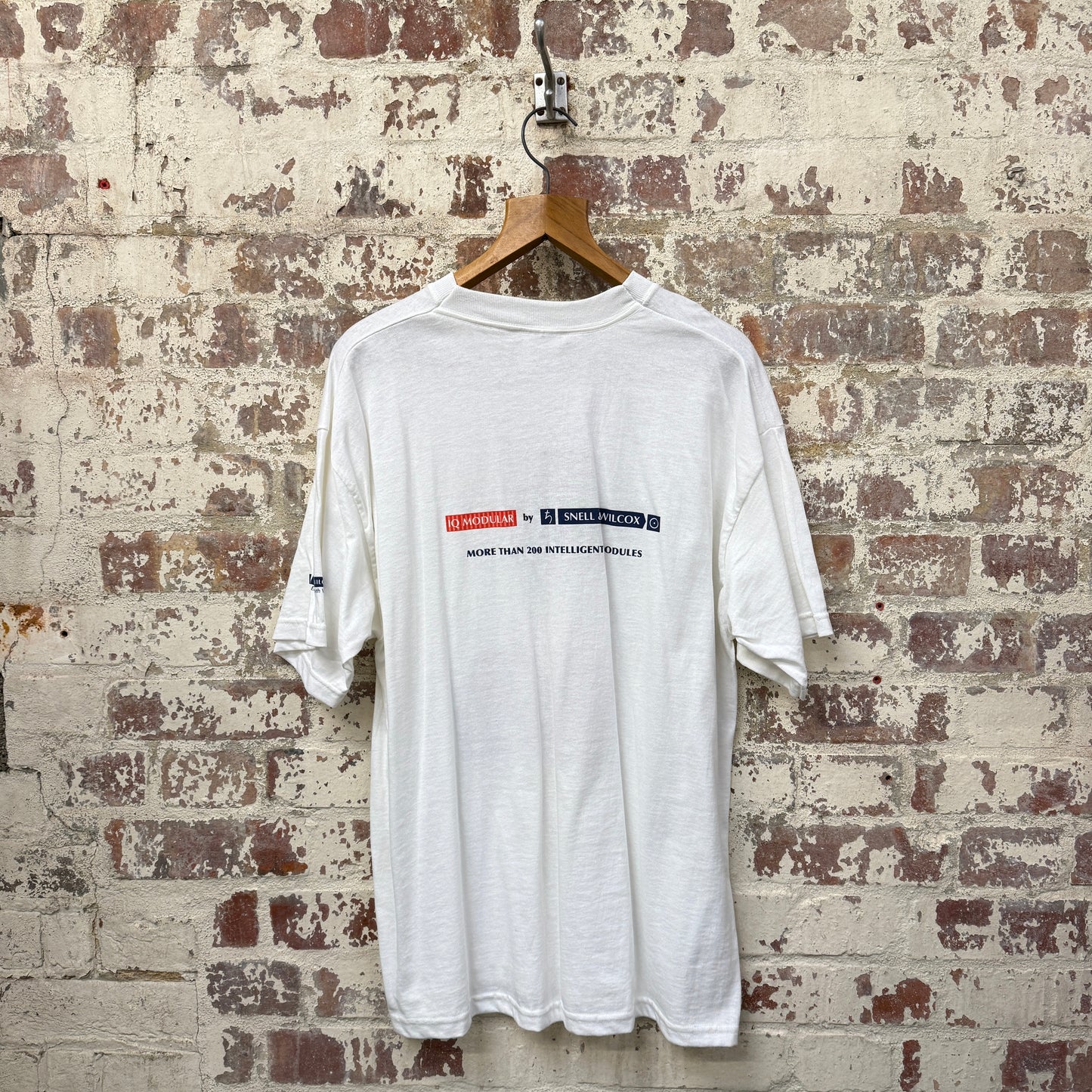 1990s White 'IQ' Graphic T-Shirt