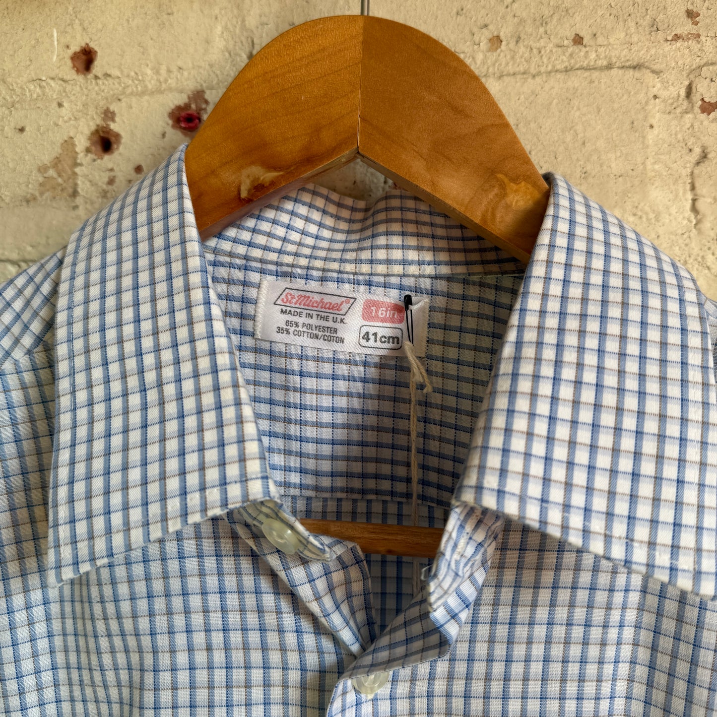 1980s Blue St Michaels Checkered Button Shirt