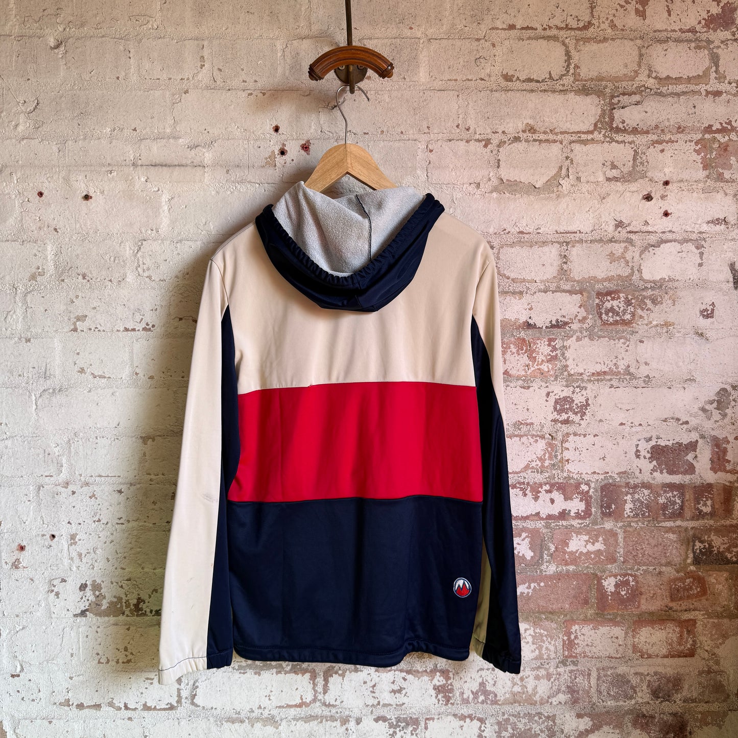 1980s Beige Hooded Zip Track Top