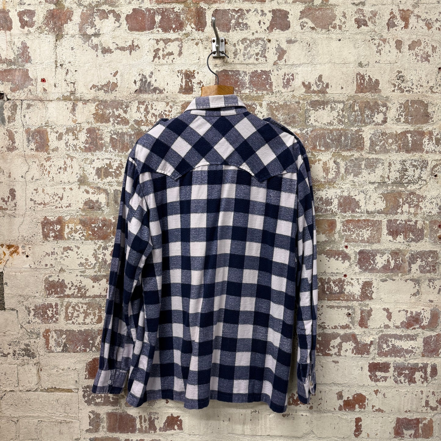 1980s Navy Checkered Button Up Shirt