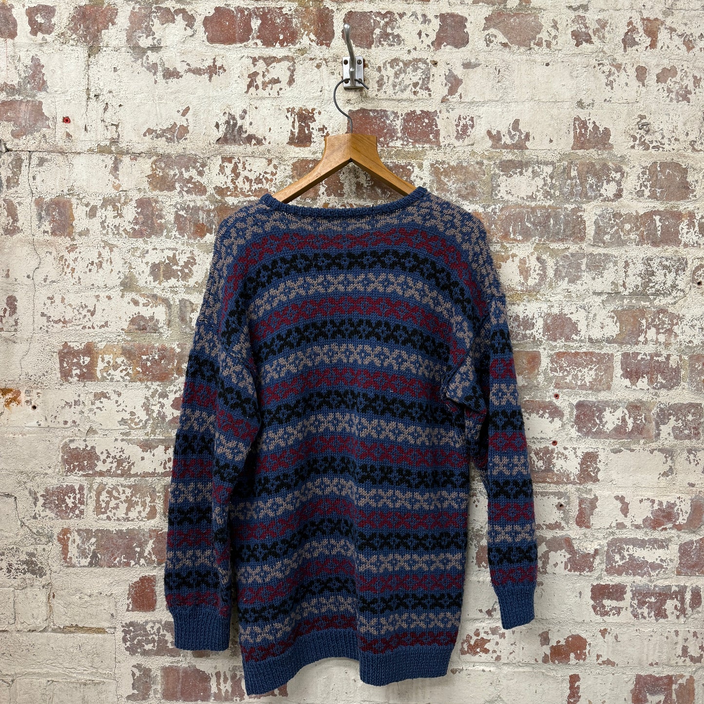 1980s Navy Fairisle Knitted Jumper