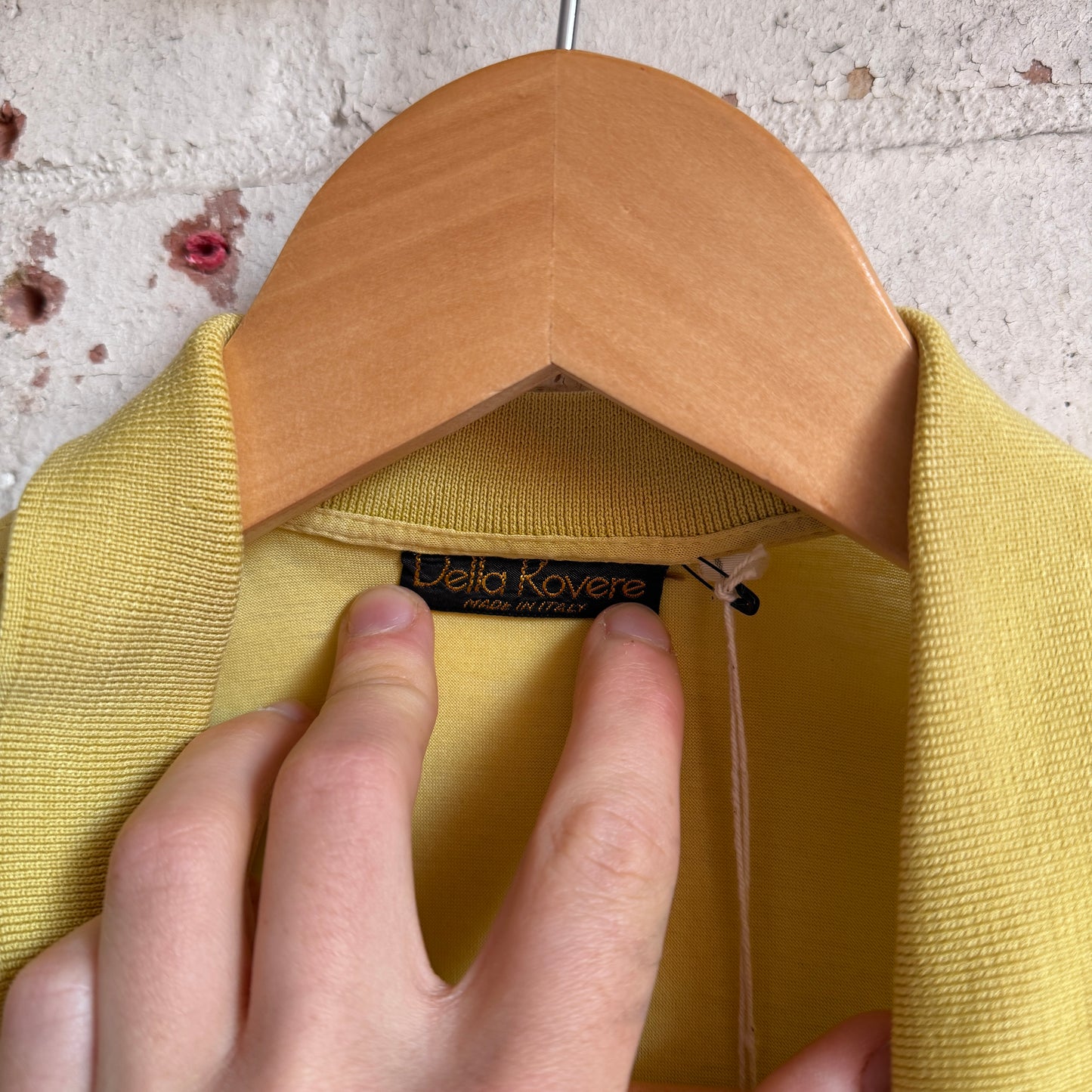 1980s Yellow Italian Cotton Polo Shirt Top