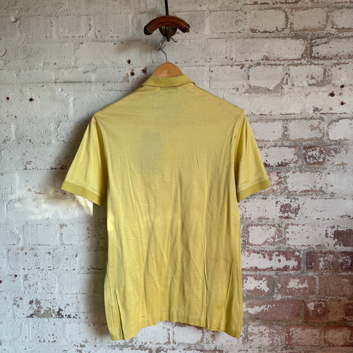 1980s Yellow Italian Cotton Polo Shirt Top