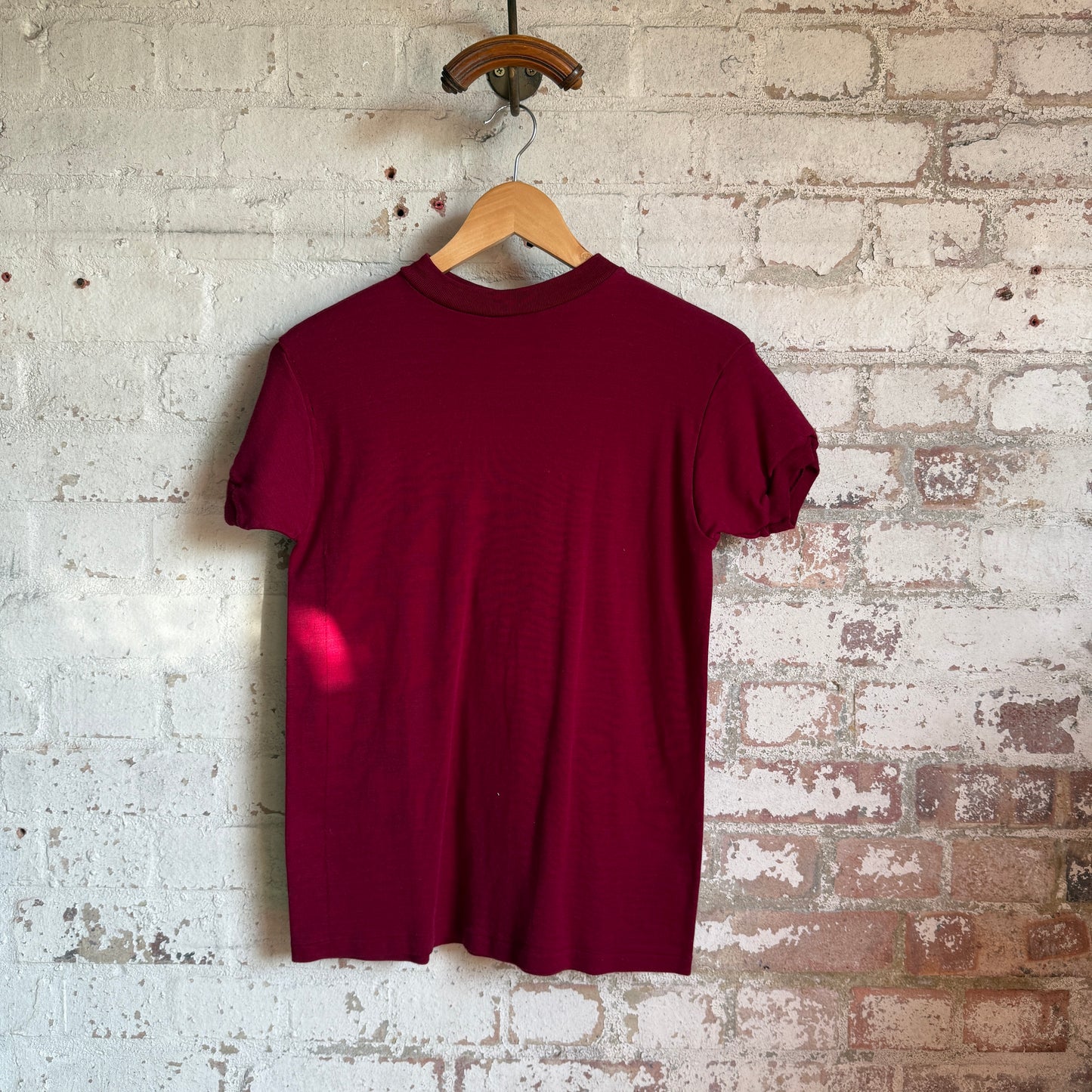 1970s Maroon British Blank T-Shirt