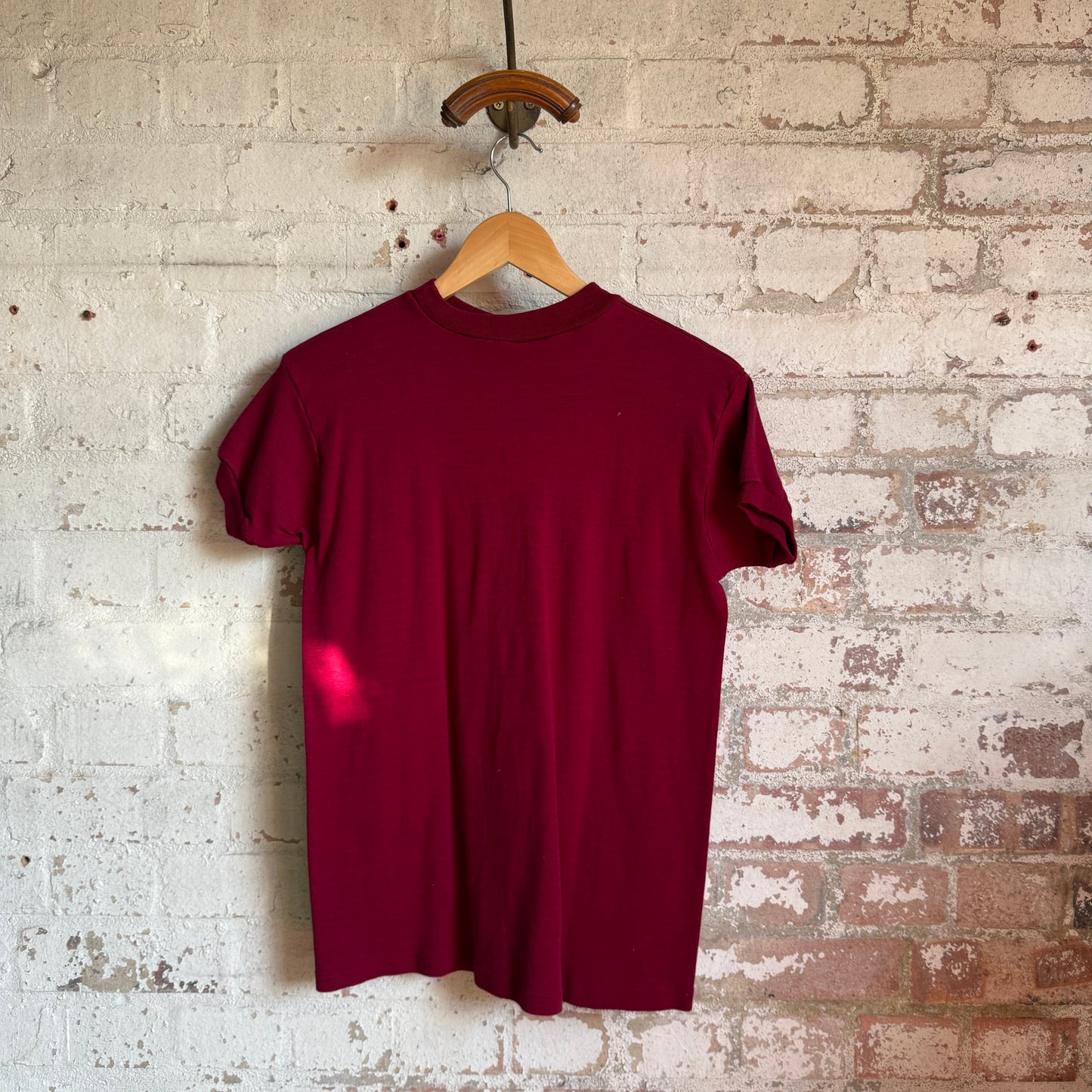 1970s Maroon British Blank T-Shirt