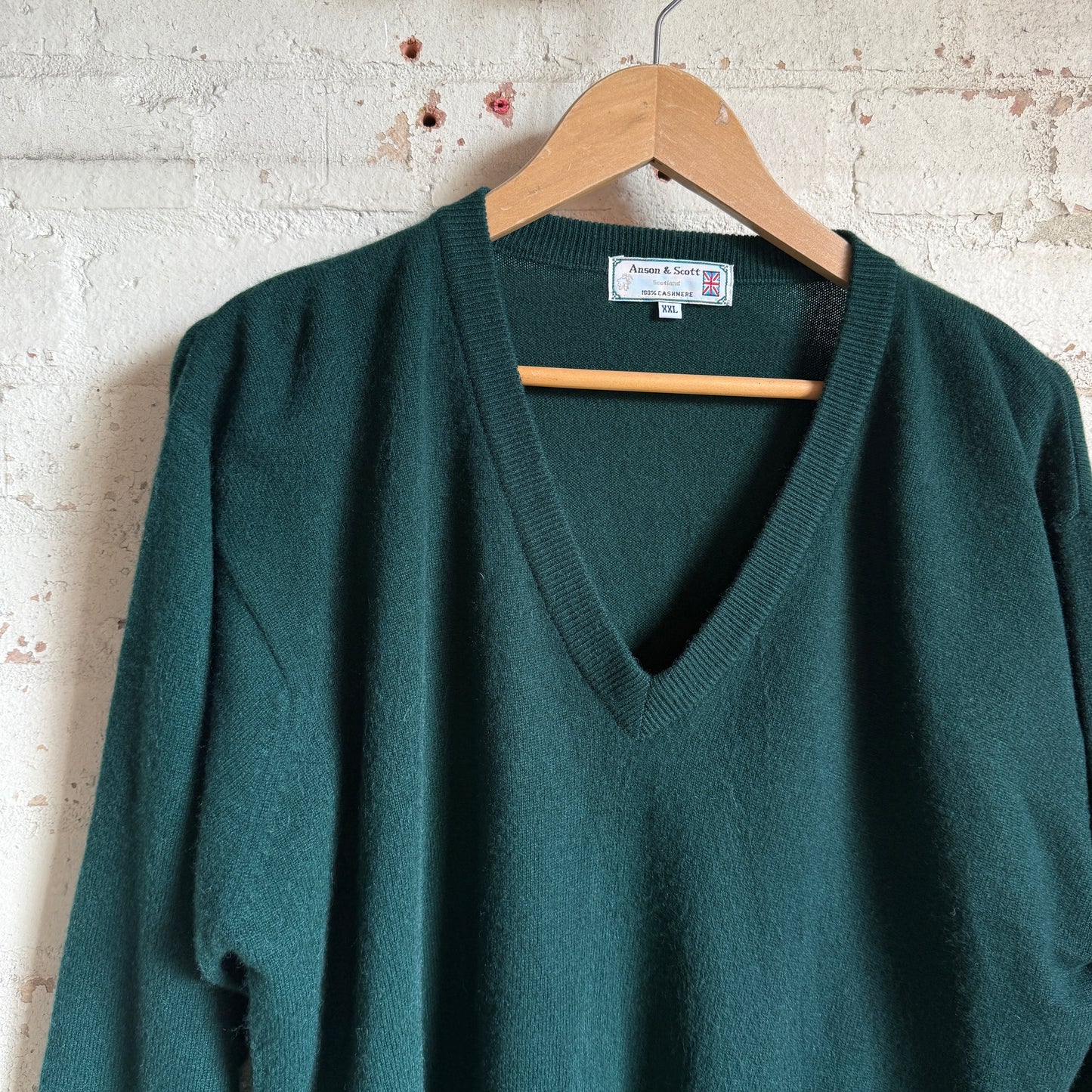1990s Green 100% Cashmere Knitted Jumper
