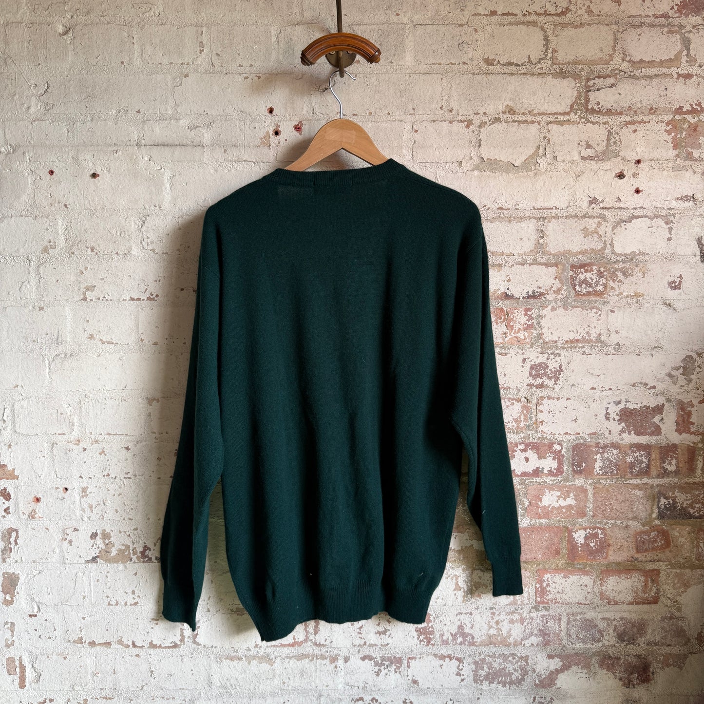 1990s Green 100% Cashmere Knitted Jumper