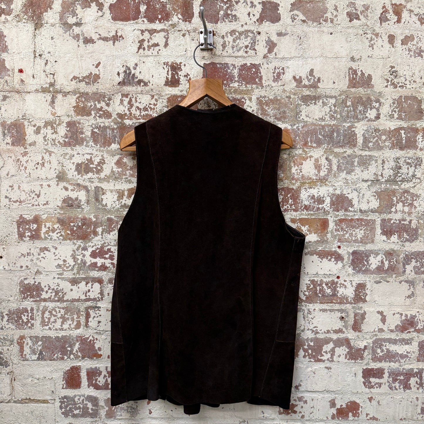 1960s Dark Brown Suede leather Waistcoat
