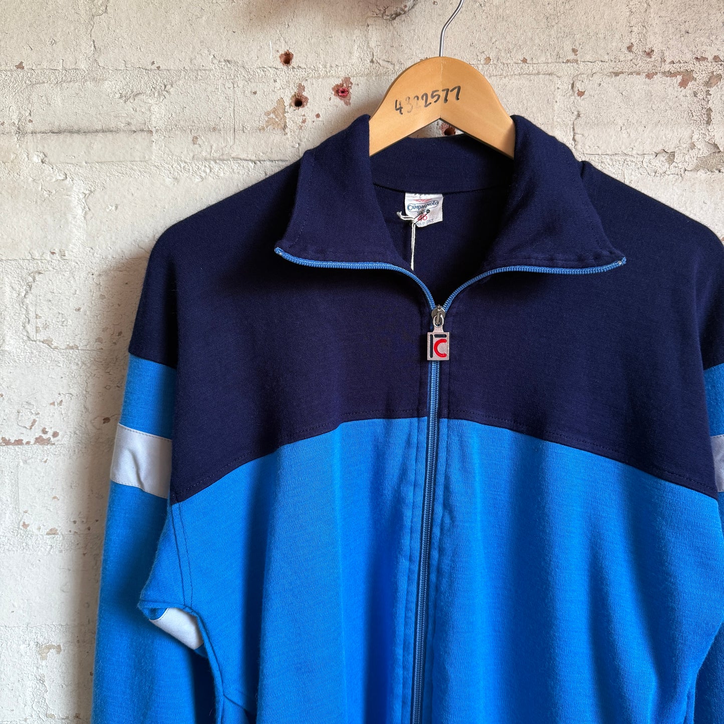 1980s Blue and Navy Zip Up Track Top
