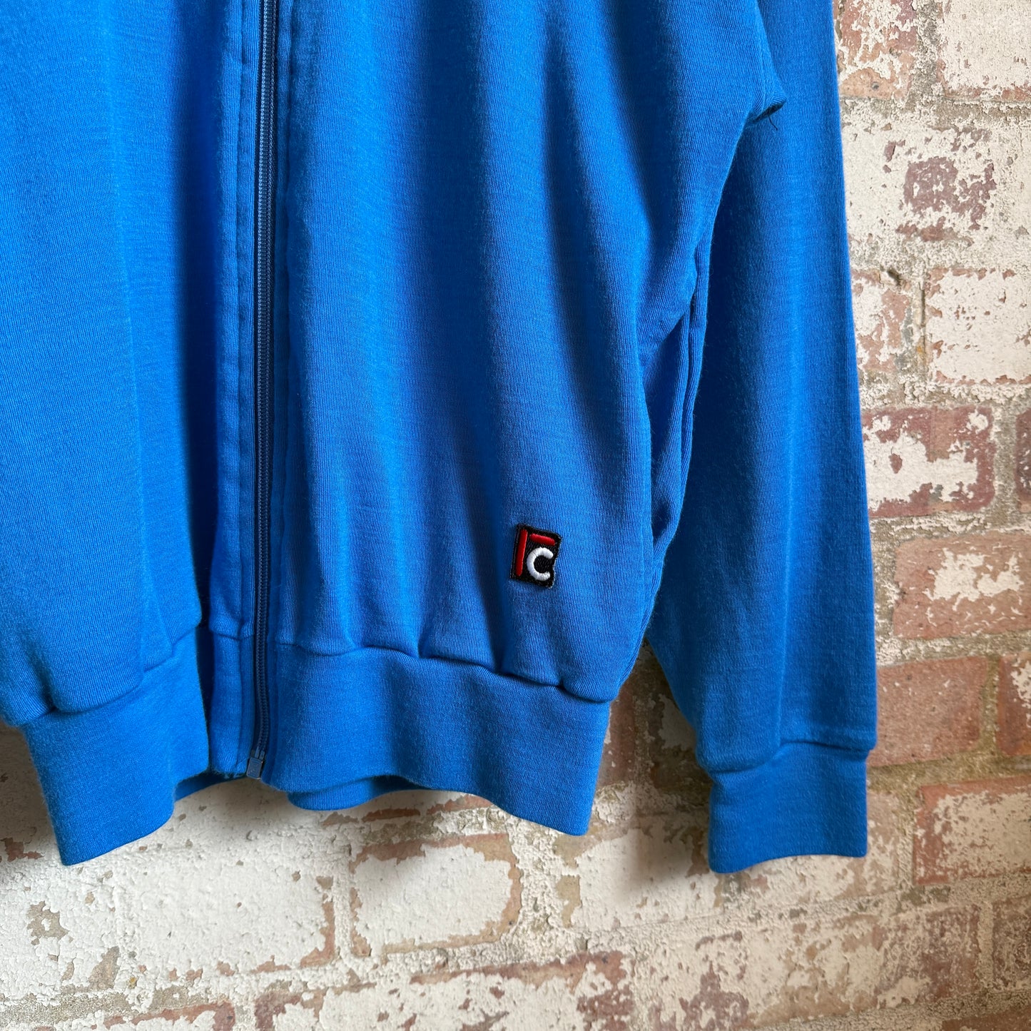 1980s Blue and Navy Zip Up Track Top