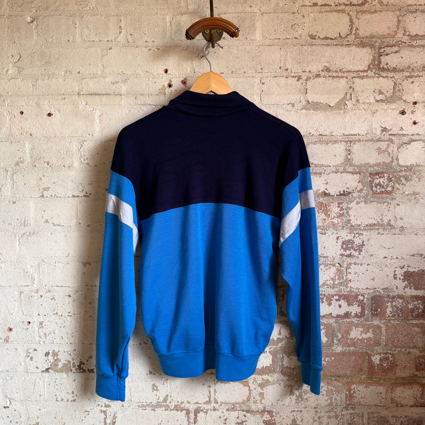 1980s Blue and Navy Zip Up Track Top