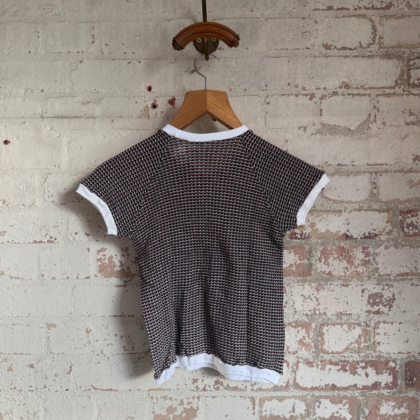 1970s Grey Raglan Knitted T-Shirt