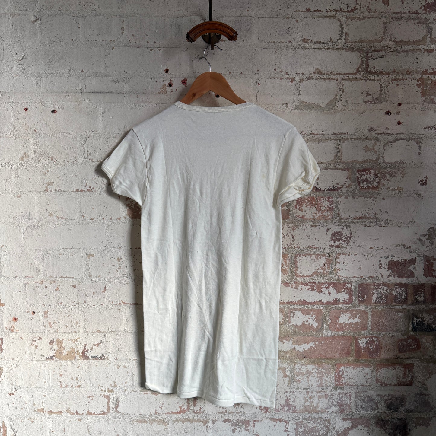 1980s Cream Blank Cotton T-Shirt