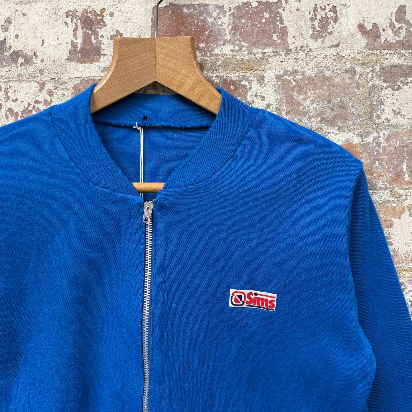1970s Blue Knitted Zip Up Track Top