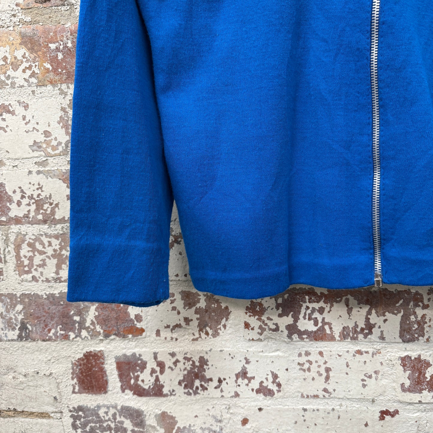 1970s Blue Knitted Zip Up Track Top