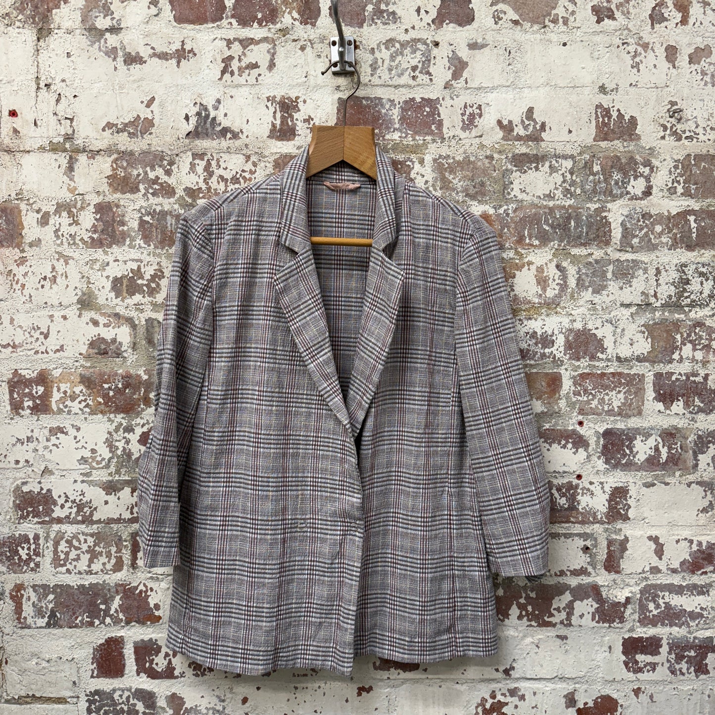 1970s Checkered Blazer Style Womens Jacket