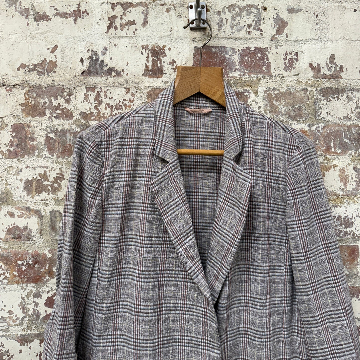 1970s Checkered Blazer Style Womens Jacket