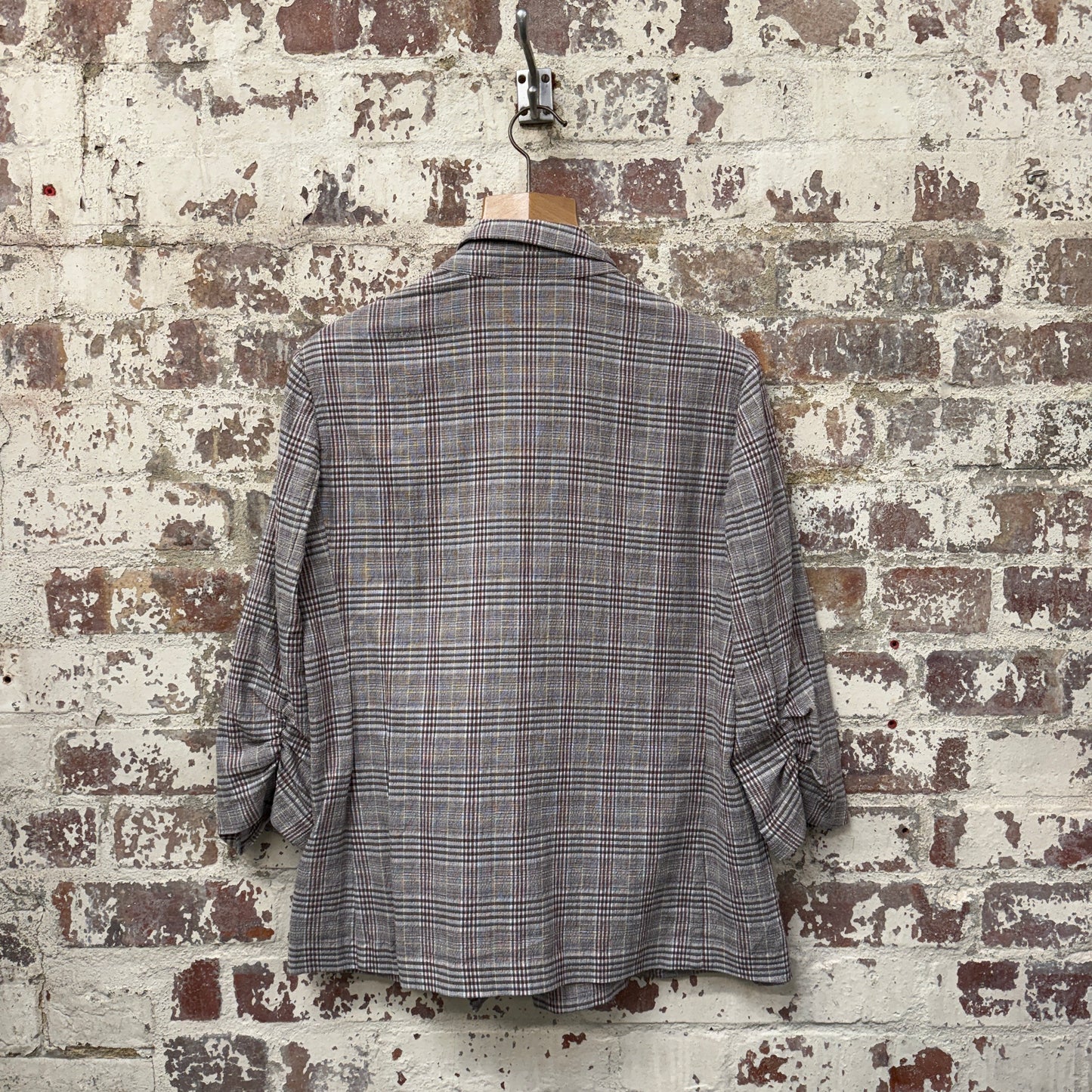 1970s Checkered Blazer Style Womens Jacket