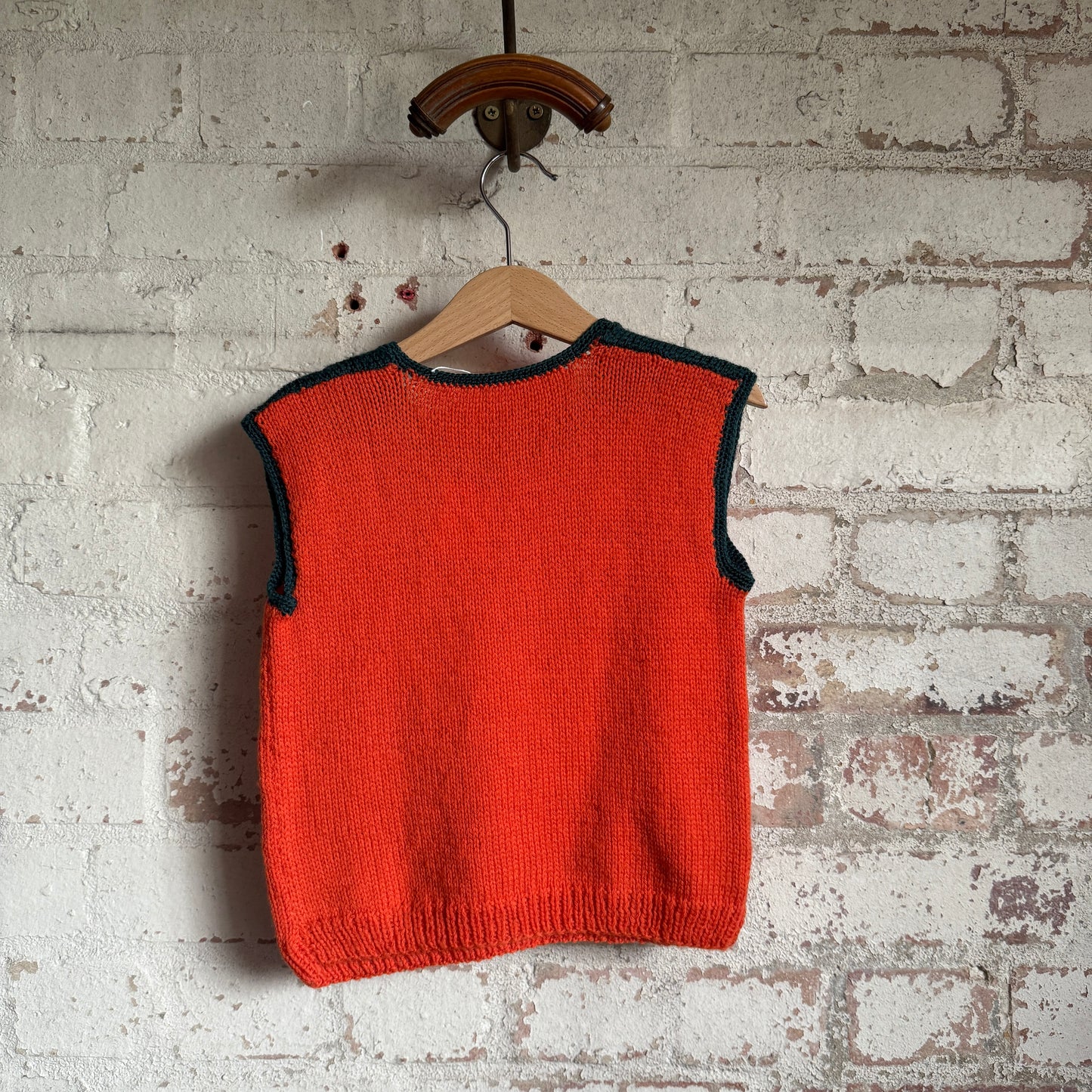 1970s Orange and Green Kids Tank Top Jumper