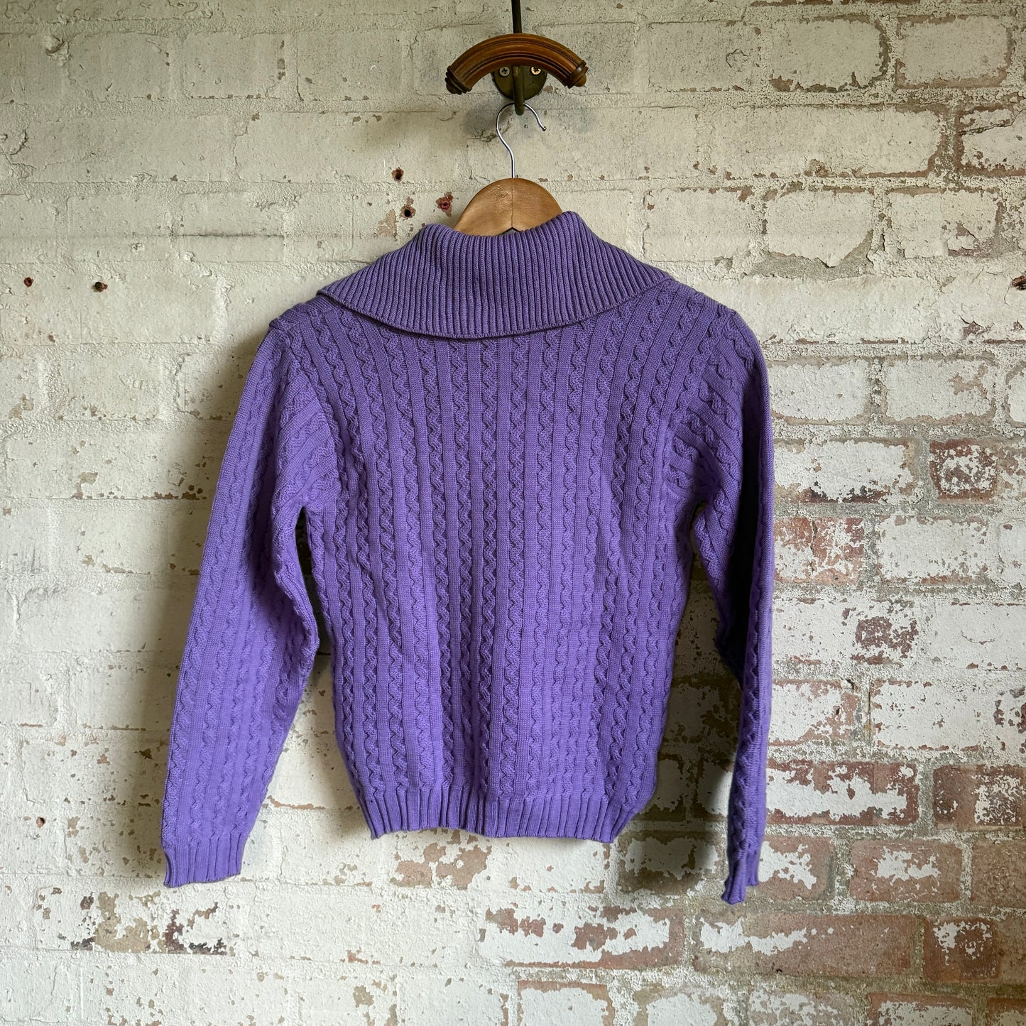 1940s 1950s Purple Wool British Knitted Jumper