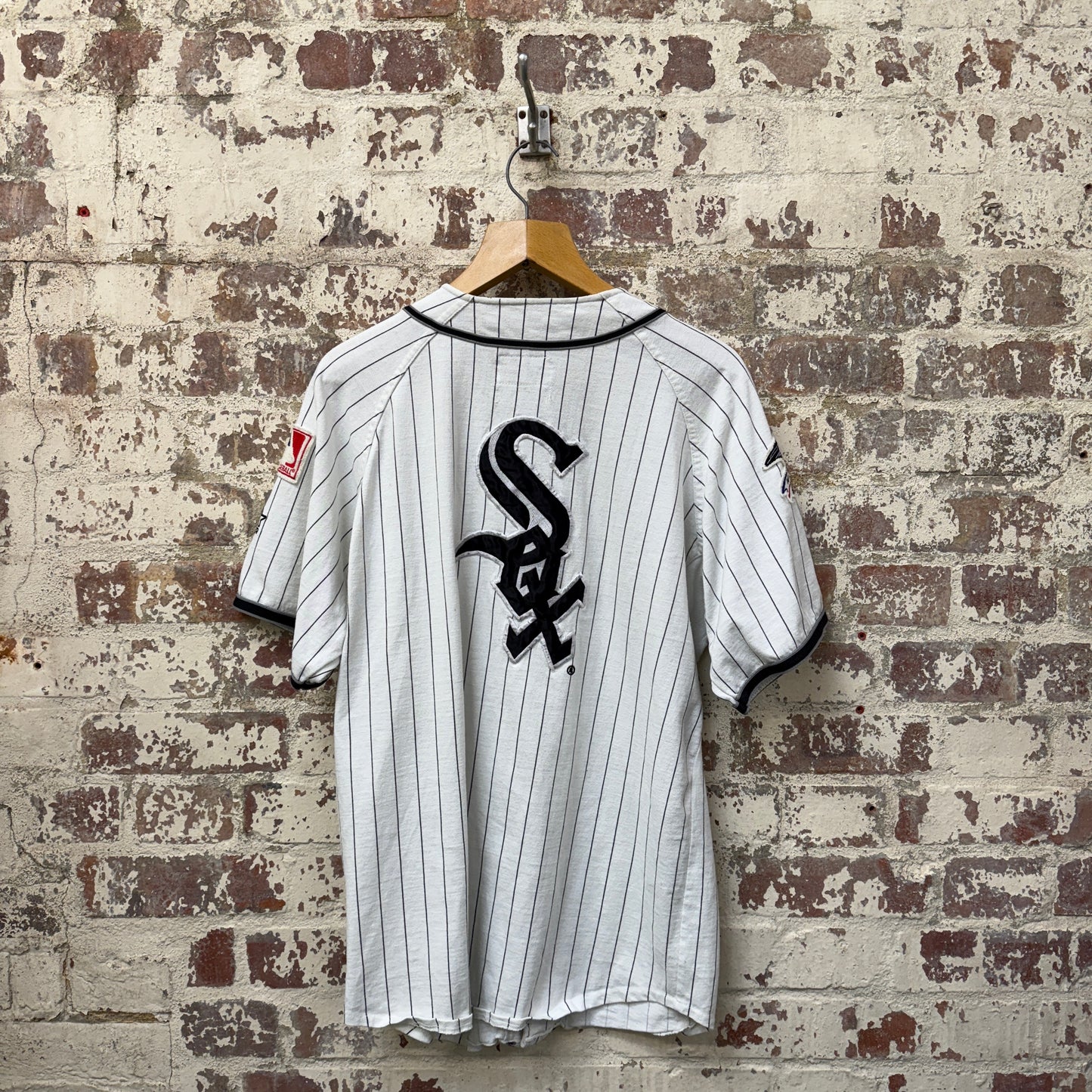 1990s White Striped Starter Boston Red Sox MLB Jersey Shirt