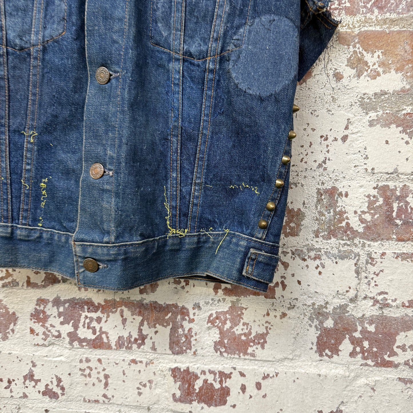 1980s Denim Levi's Modified Punk Gilet Jacket