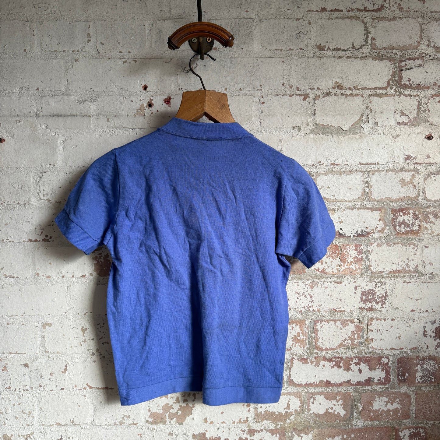 1950s Blue Wool Knitted T-Shirt Blouse