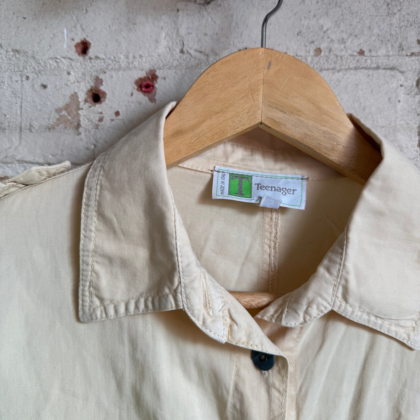 1970s Cream Embroidered Shirt Jacket