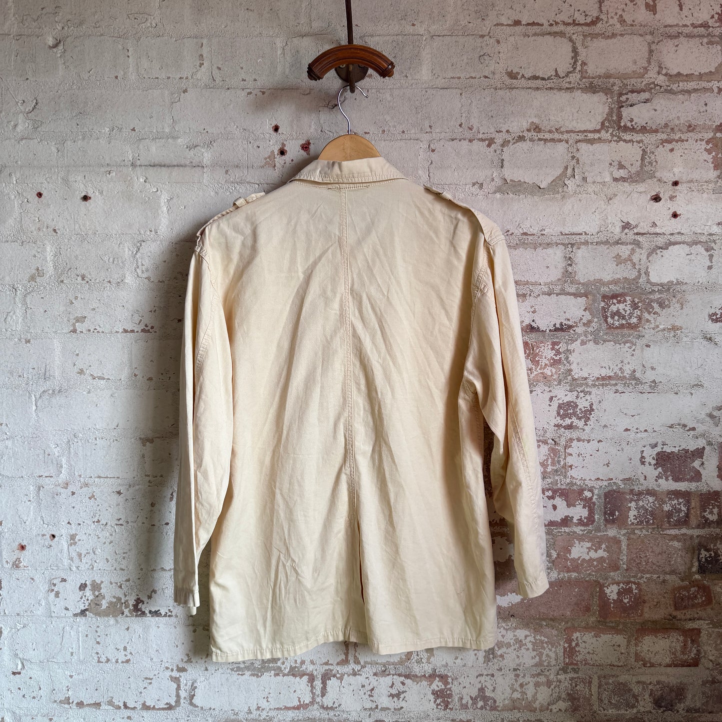 1970s Cream Embroidered Shirt Jacket