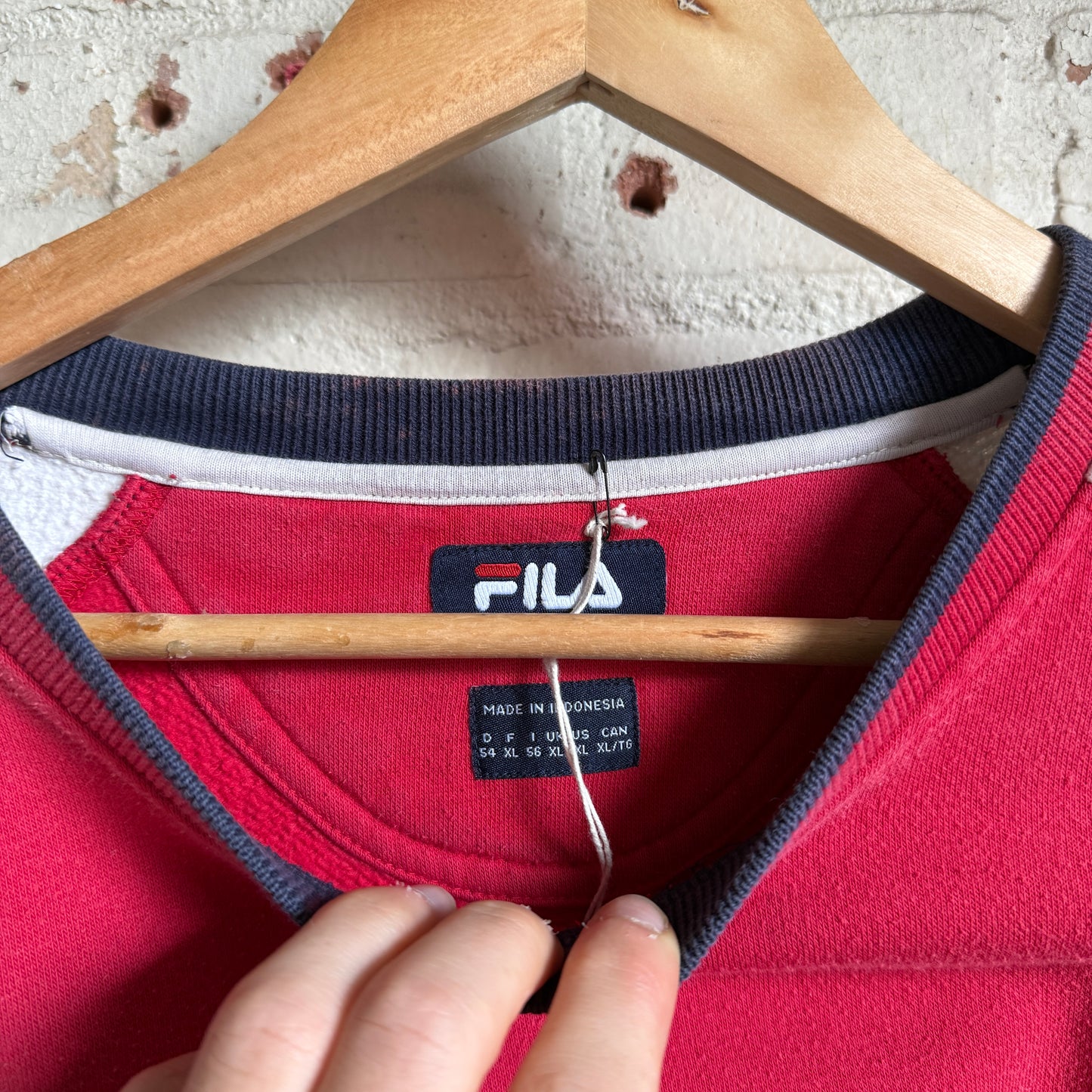 1990s Red Fila Sweatshirt Jumper
