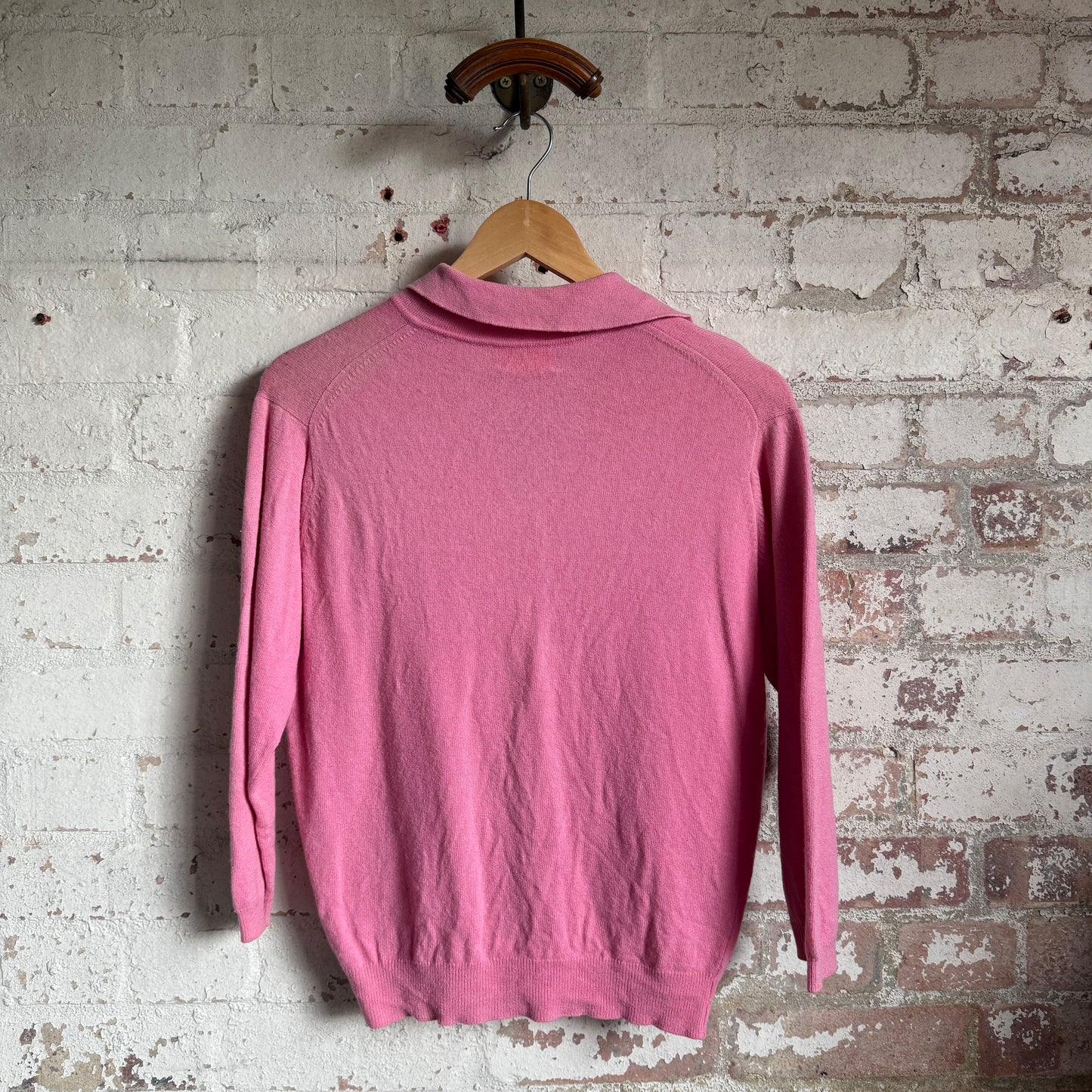 1960s 1970s Pink Knitted Cardigan Jumper