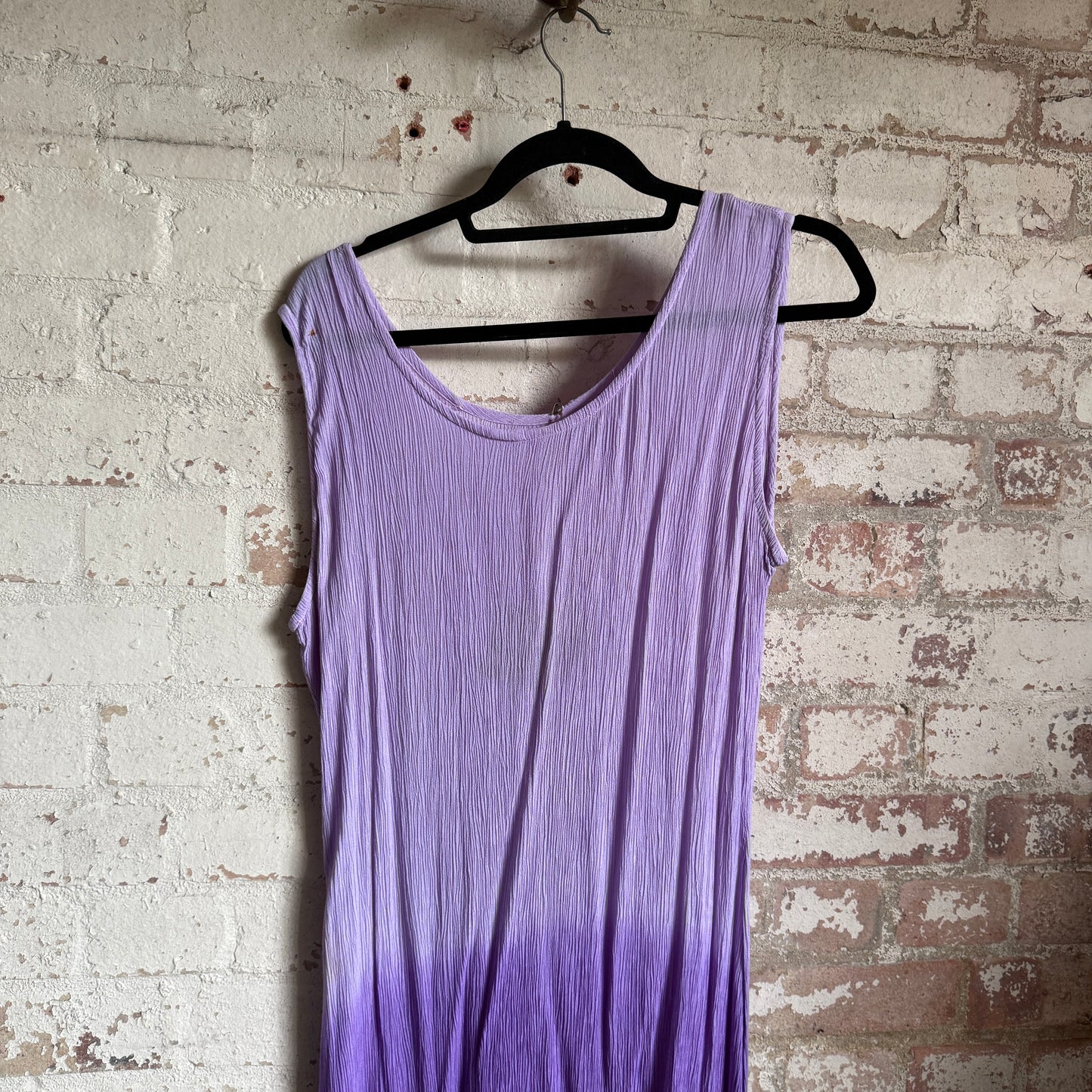 1990s Purple and Lilac Indian Cotton Maxi Dress