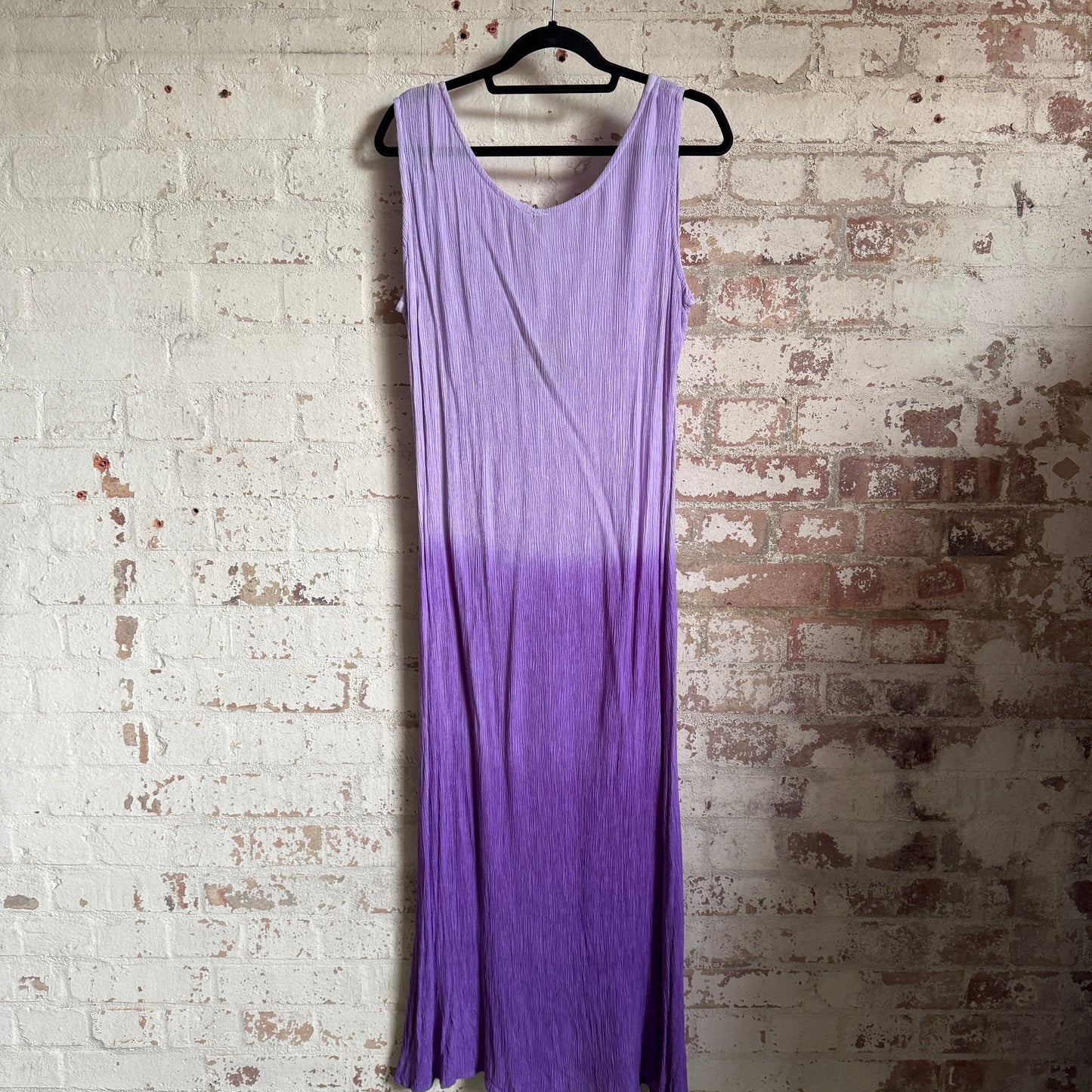 1990s Purple and Lilac Indian Cotton Maxi Dress
