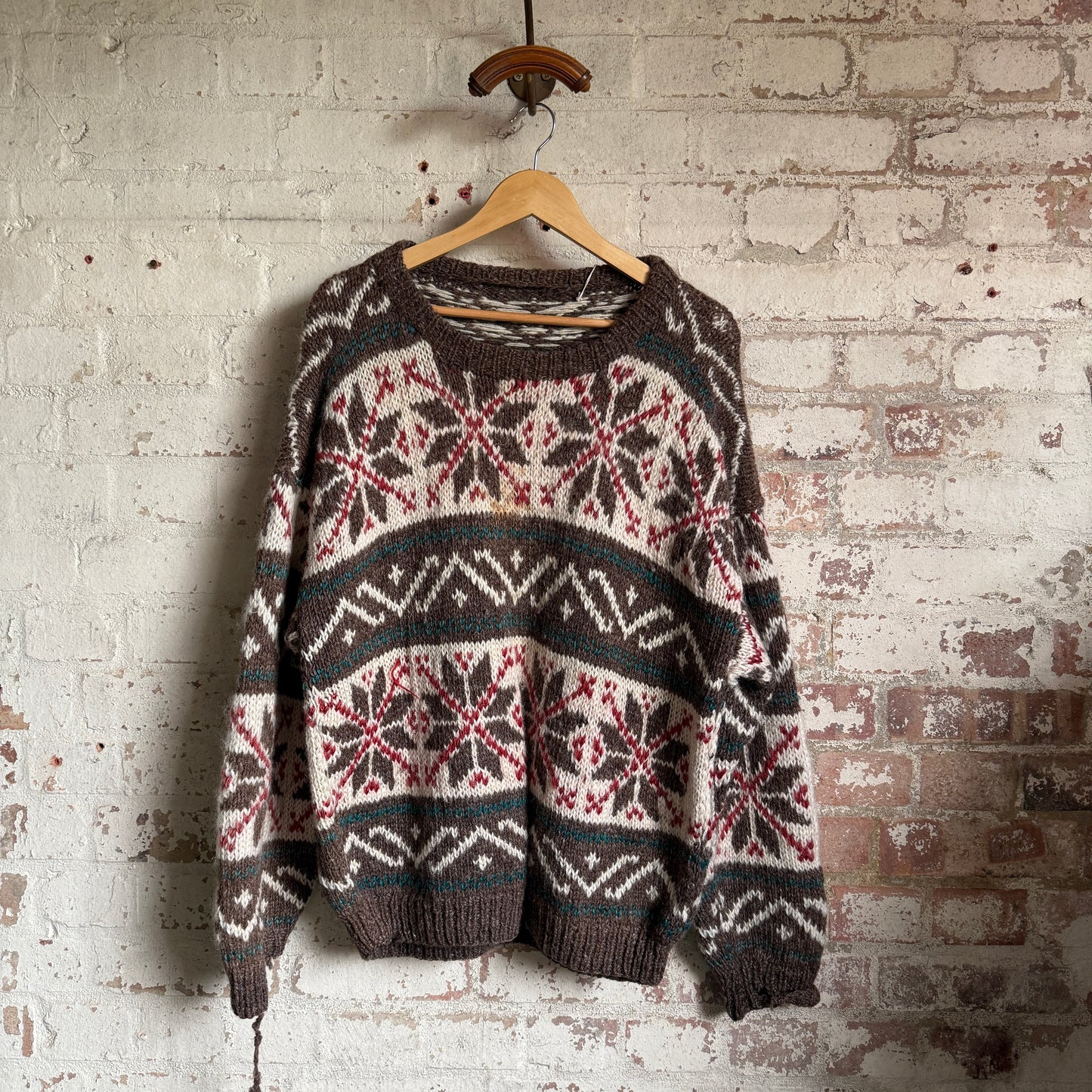 1980s Wool Patterned Knitted Jumper