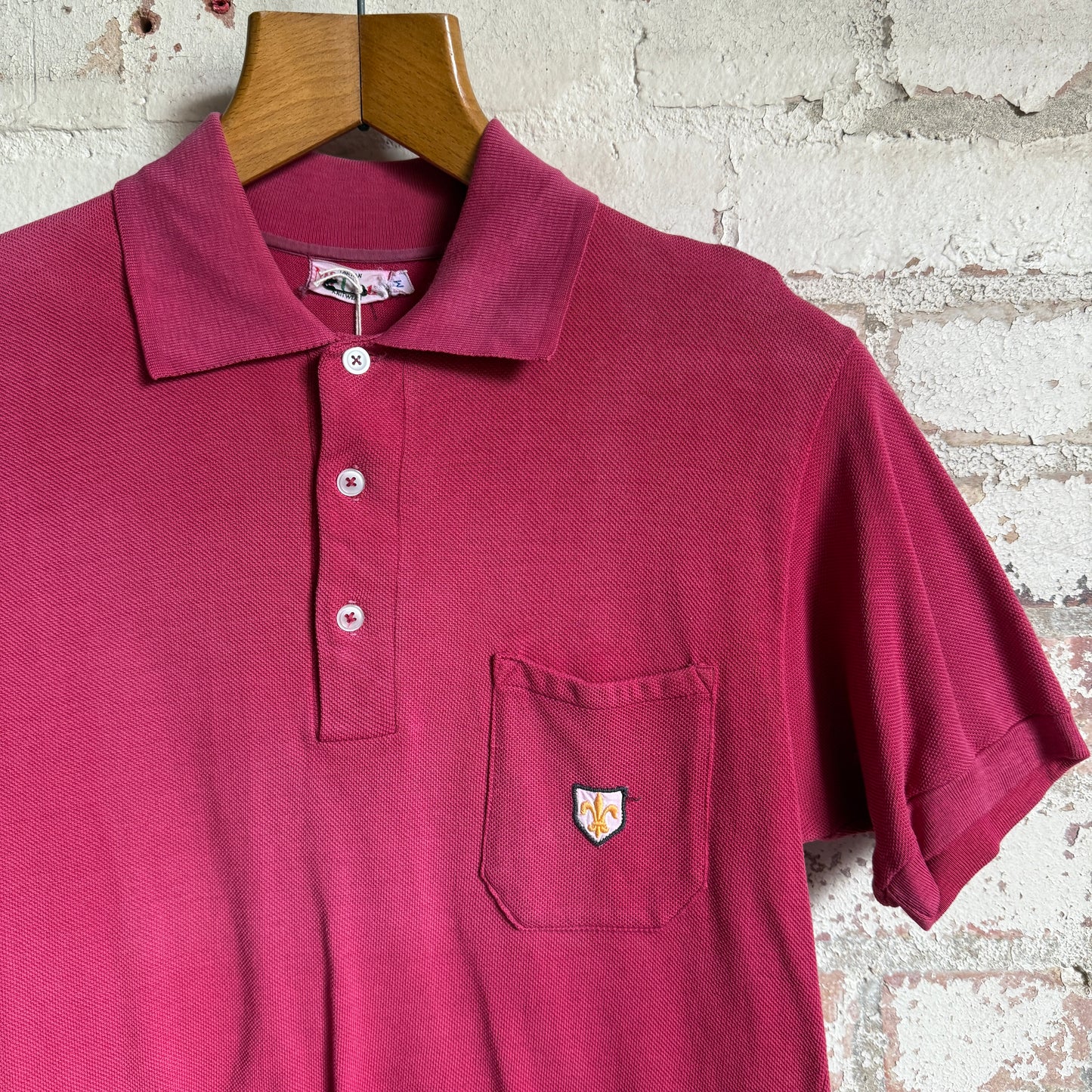 1970s Faded Red British Polo Shirt Top