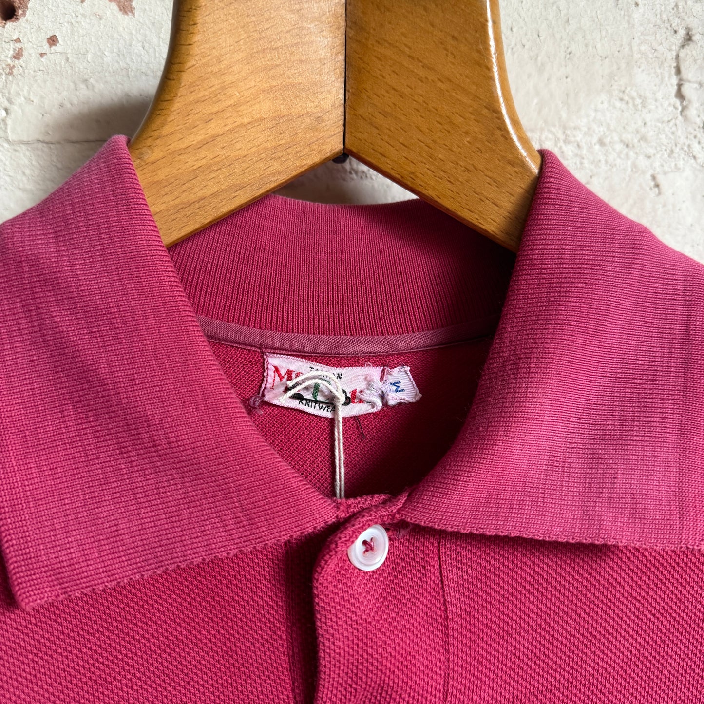 1970s Faded Red British Polo Shirt Top