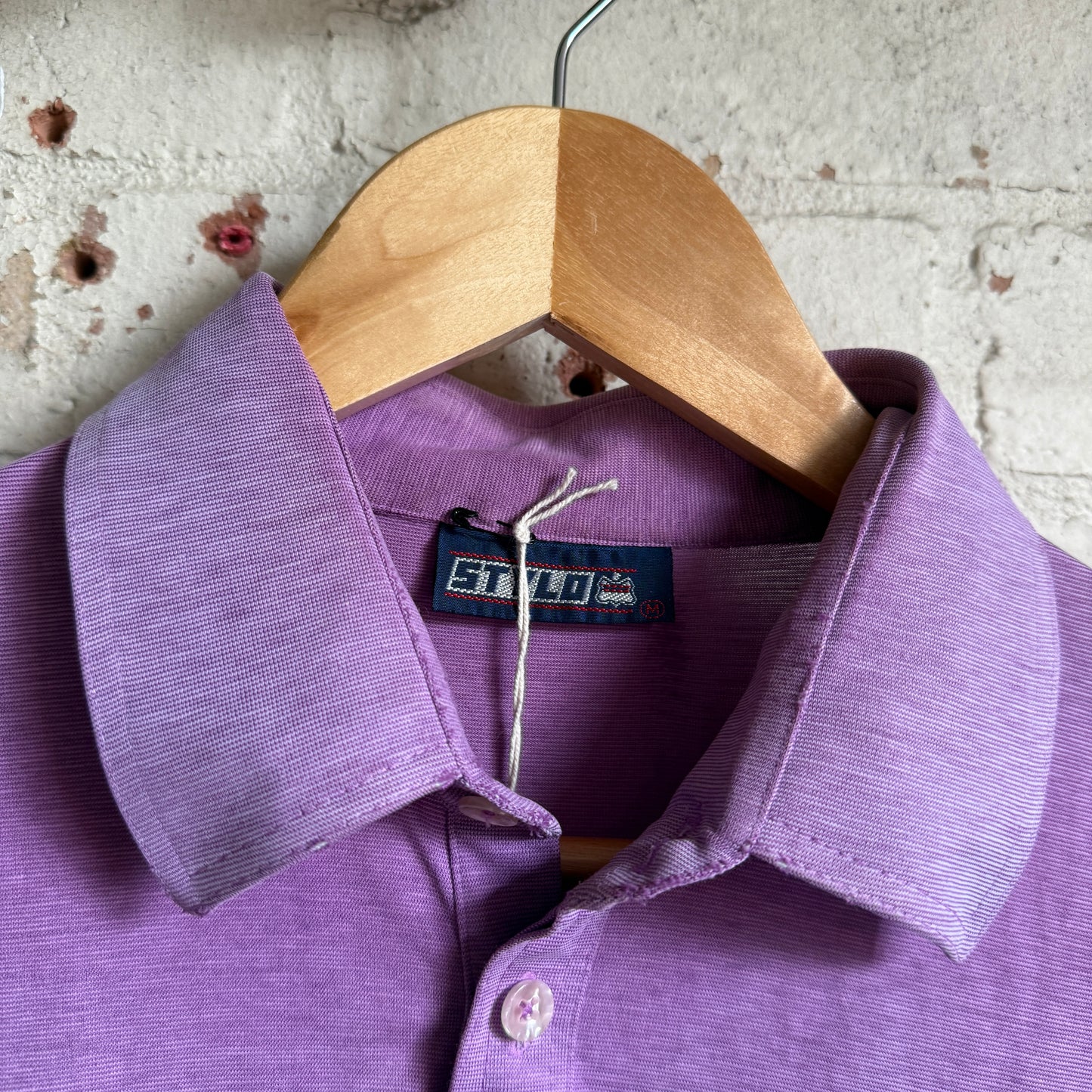 1980s Purple Faded Polo Shirt Top