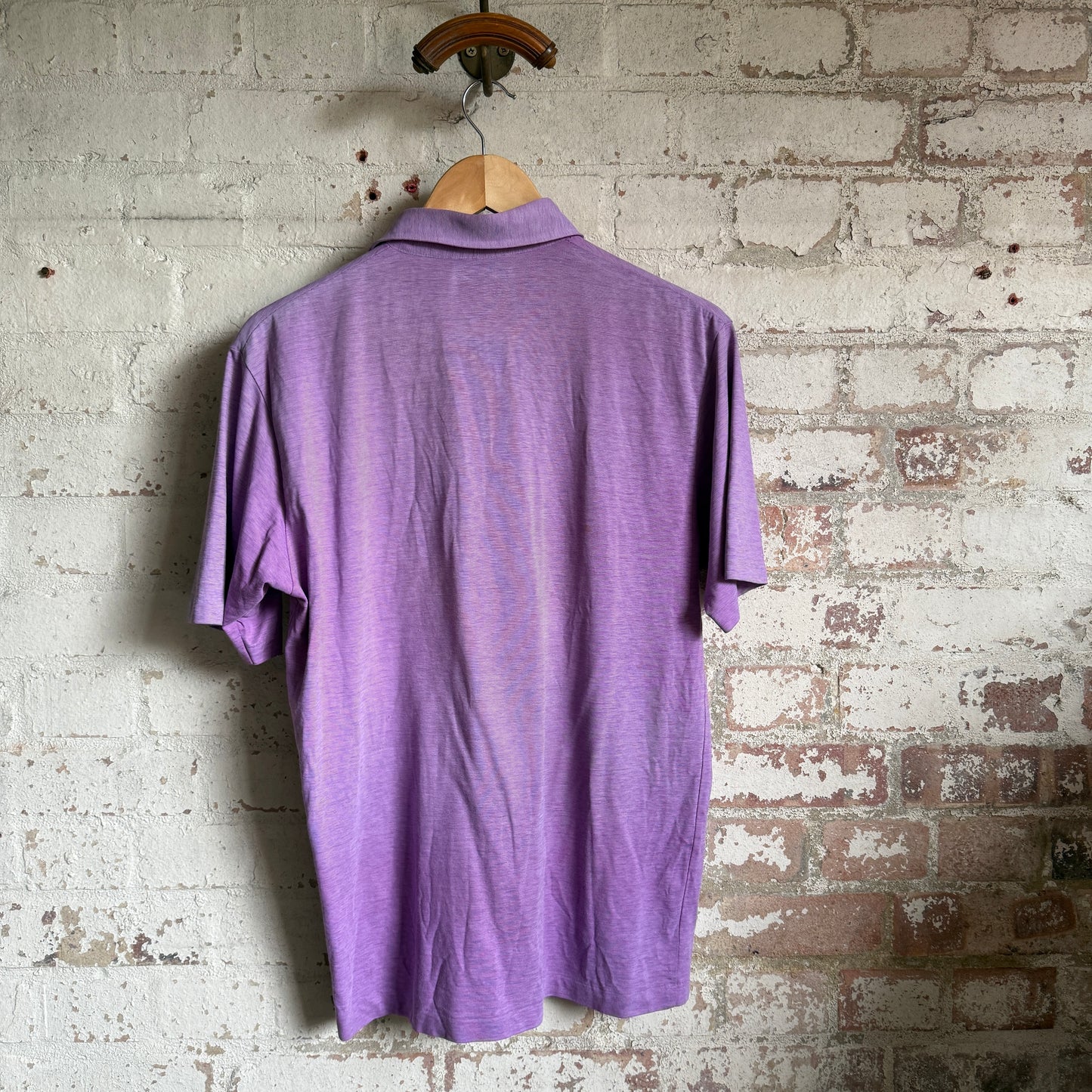 1980s Purple Faded Polo Shirt Top