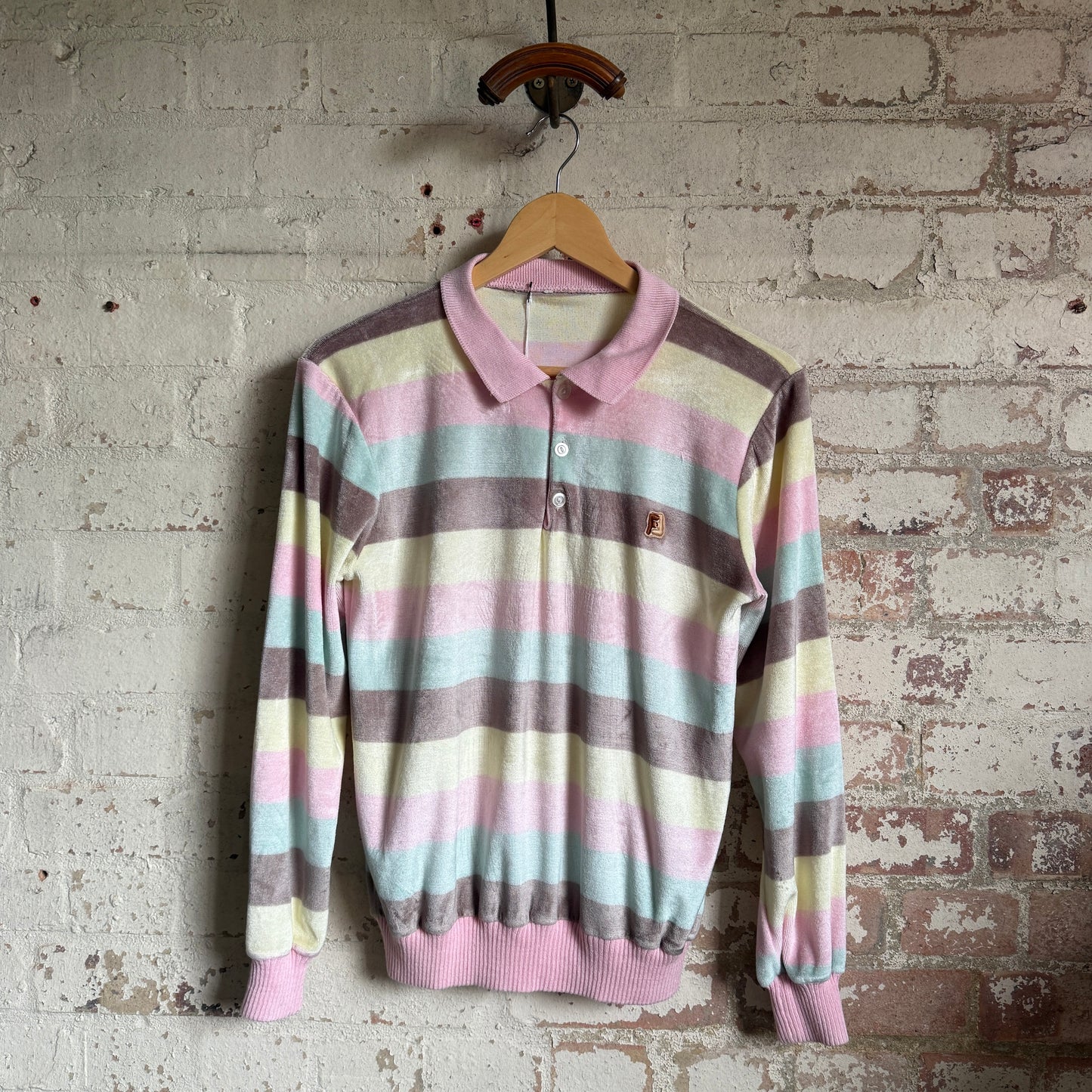 1980s Pink Striped Velvet Shirt