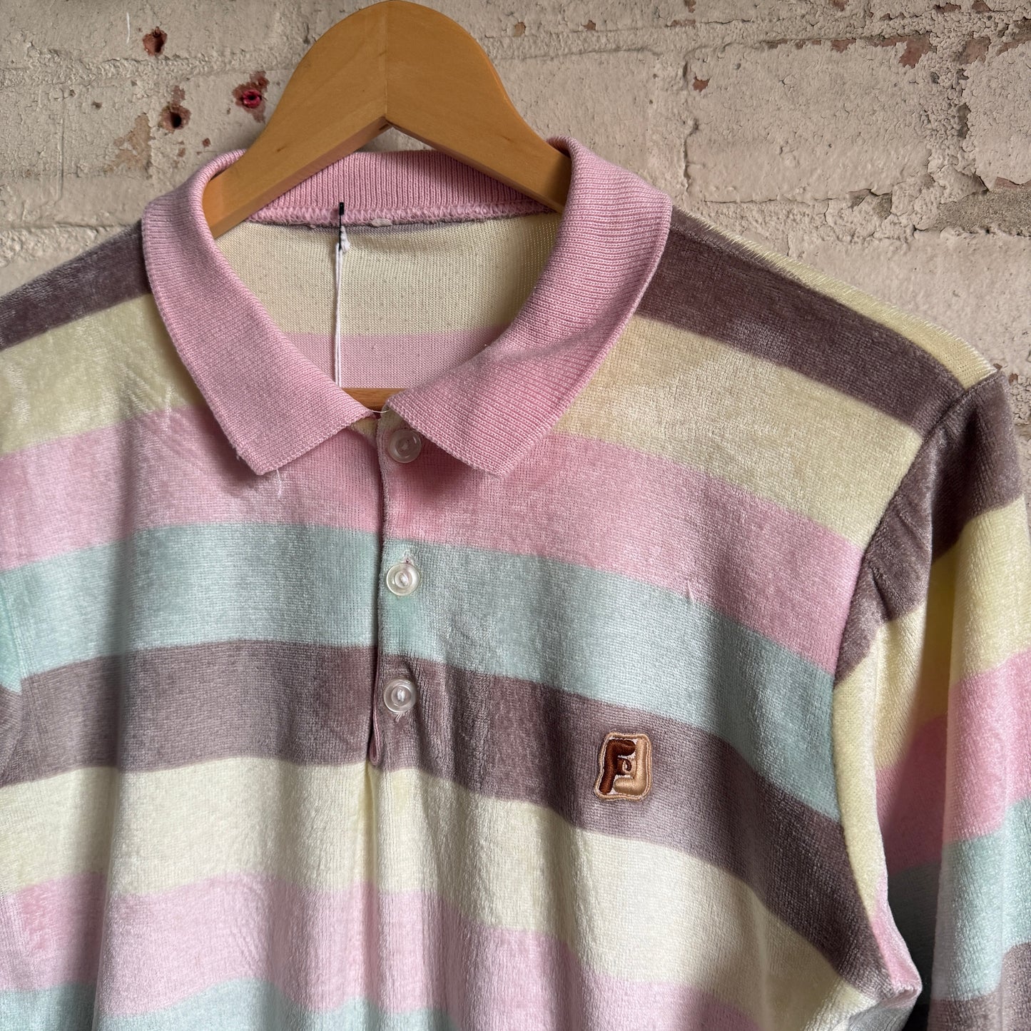 1980s Pink Striped Velvet Shirt